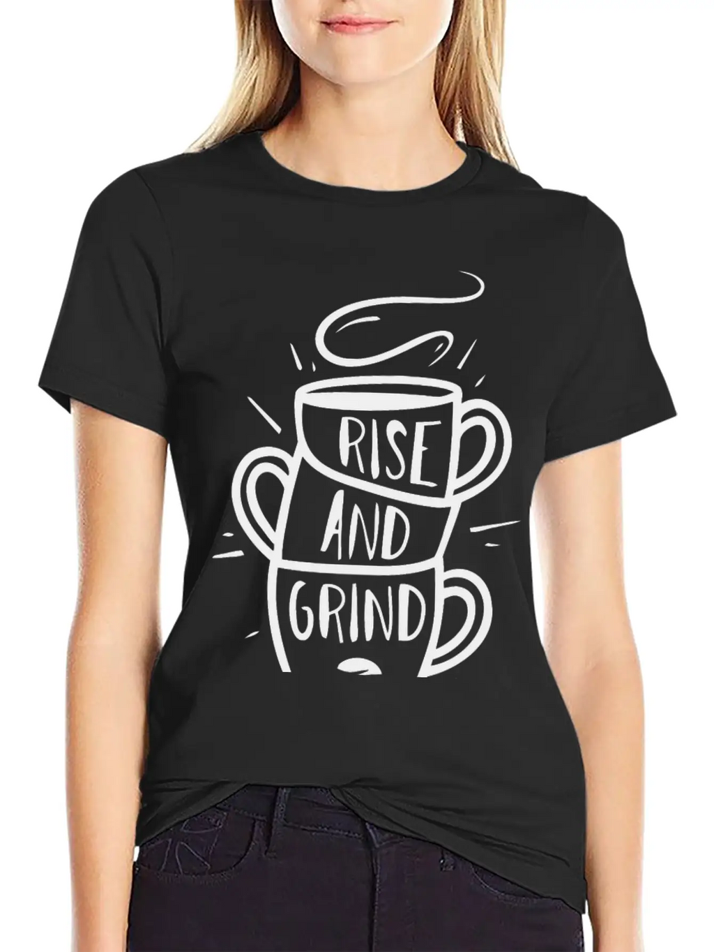Rise And Grind Typography Unisex Casual T-Shirt – Clean Design For Daily Comfort