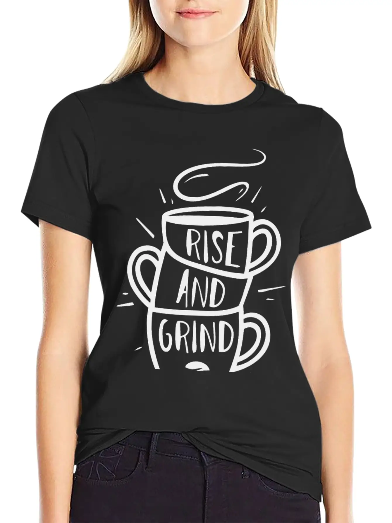 Rise And Grind Typography Unisex Casual T-Shirt – Clean Design For Daily Comfort