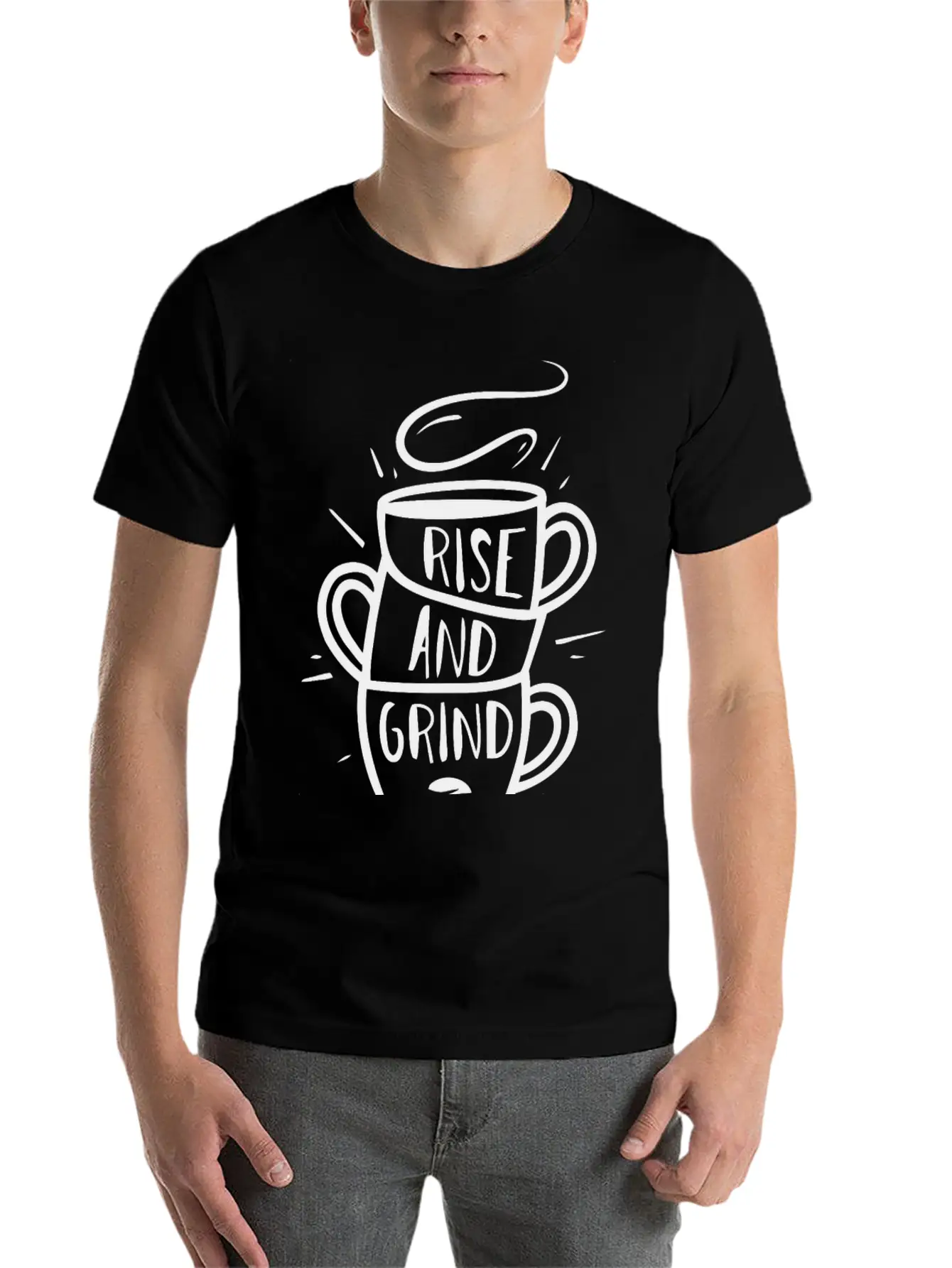 Rise And Grind Typography Unisex Casual T-Shirt – Clean Design For Daily Comfort