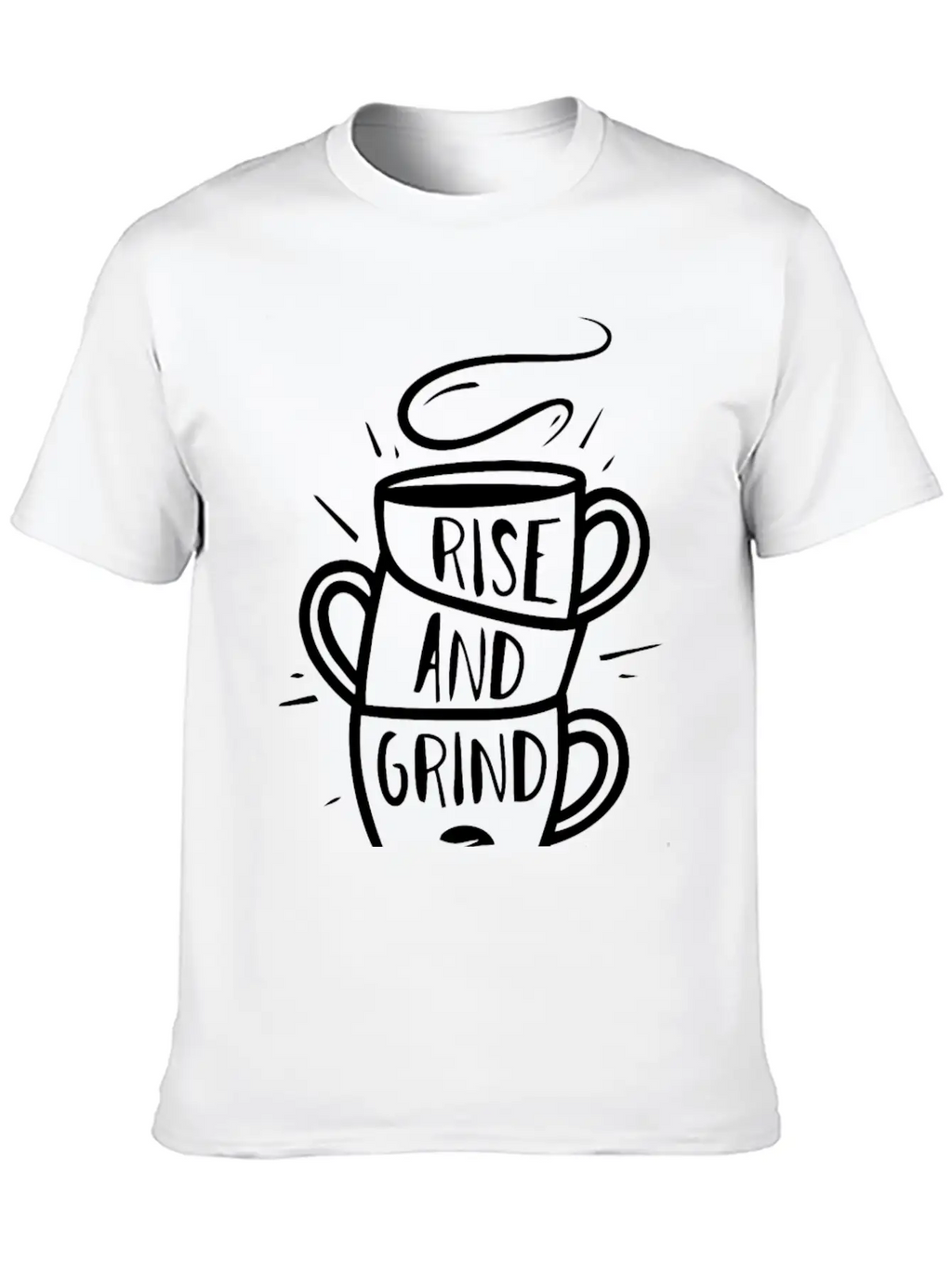 Rise And Grind Typography Unisex Casual T-Shirt – Clean Design For Daily Comfort