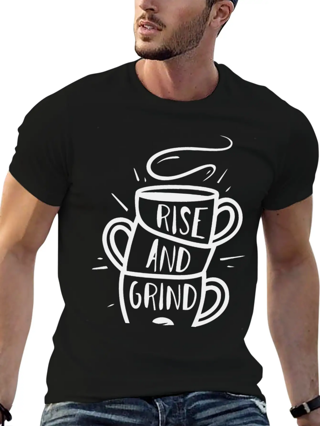 Rise And Grind Typography Unisex Casual T-Shirt – Clean Design For Daily Comfort