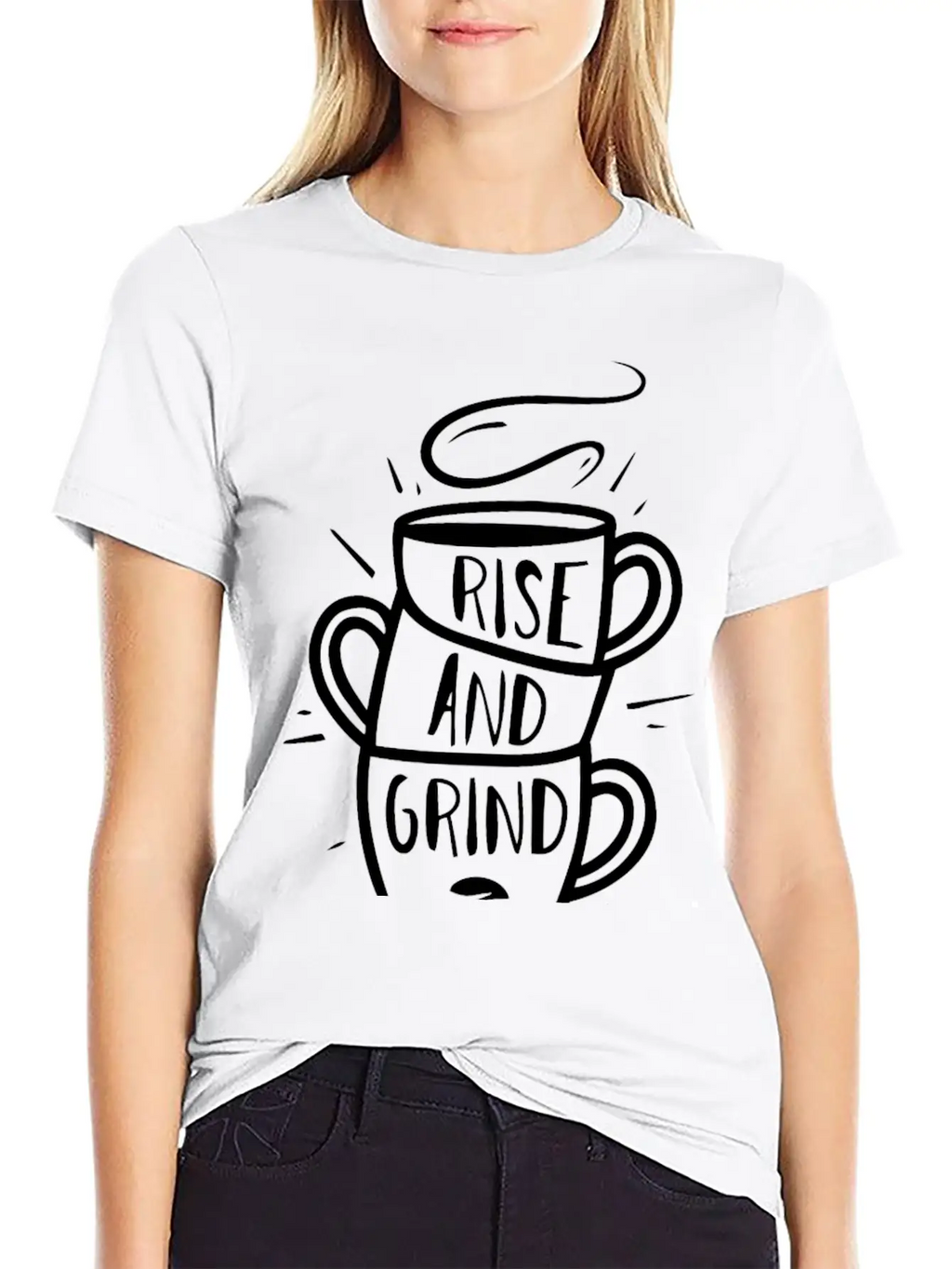 Rise And Grind Typography Unisex Casual T-Shirt – Clean Design For Daily Comfort