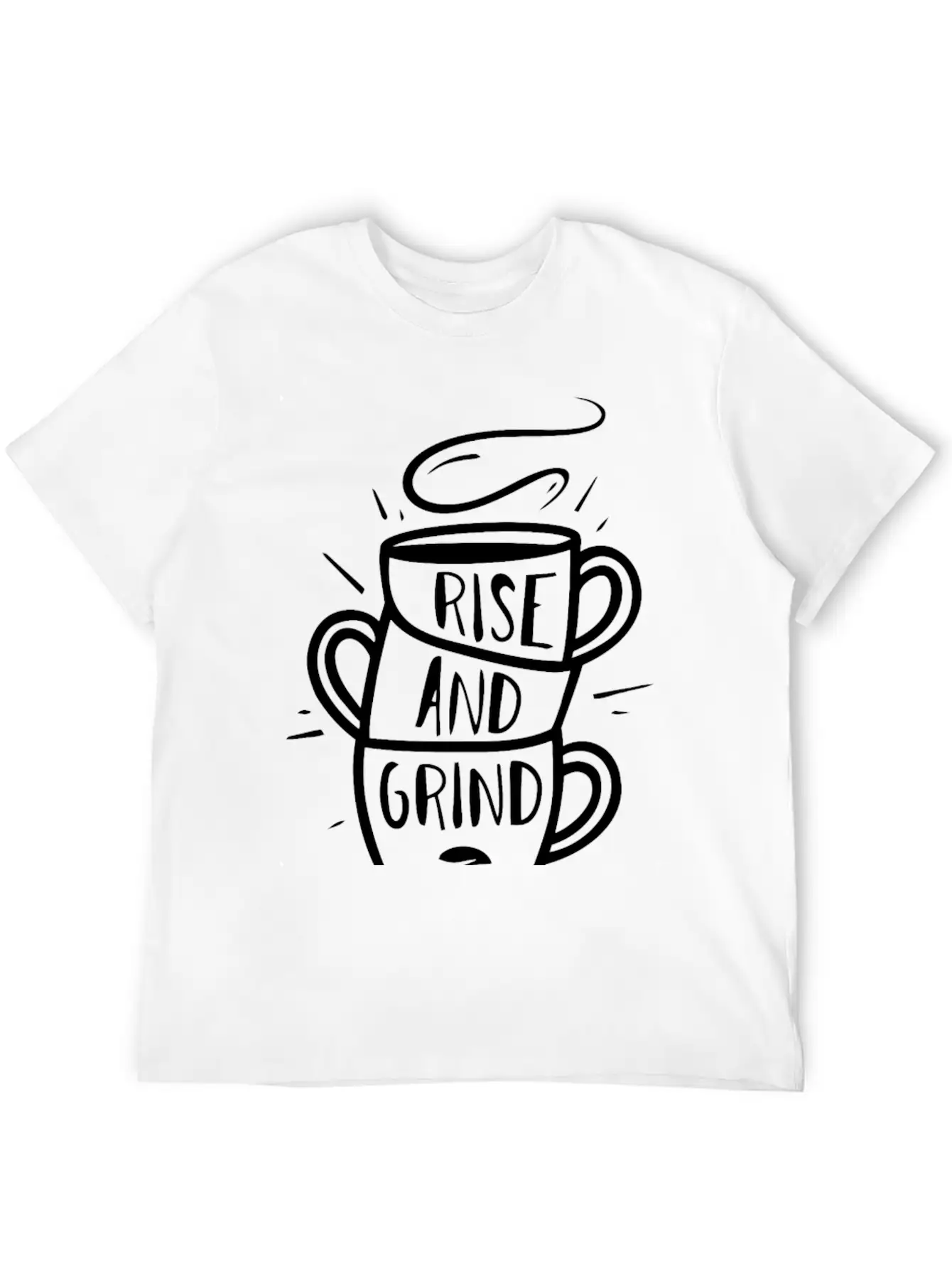Rise And Grind Typography Unisex Casual T-Shirt – Clean Design For Daily Comfort