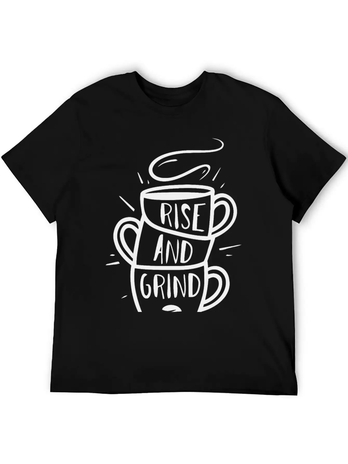 Rise And Grind Typography Unisex Casual T-Shirt – Clean Design For Daily Comfort