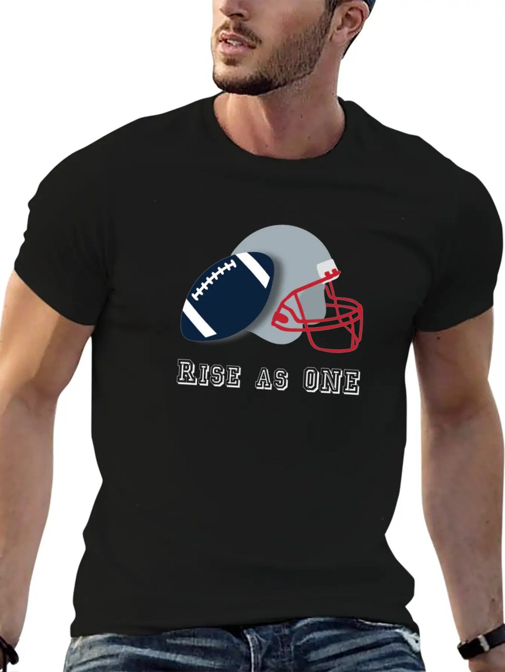 Rise As ONE Sport Training Football Unisex Short Sleeve Soft Cotton T-Shirt – Casual Everyday Wear