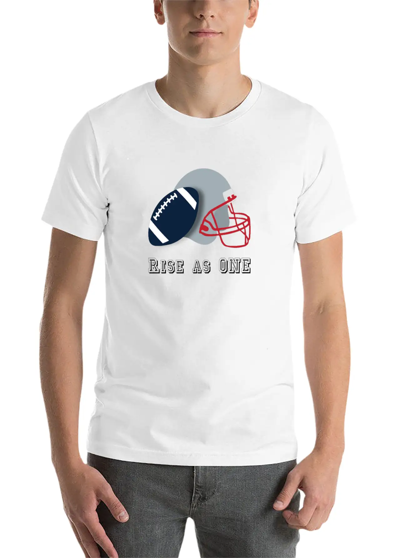 Rise As ONE Sport Training Football Unisex Short Sleeve Soft Cotton T-Shirt – Casual Everyday Wear