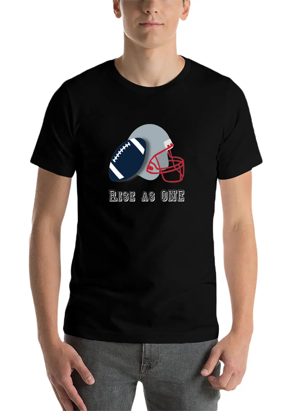 Rise As ONE Sport Training Football Unisex Short Sleeve Soft Cotton T-Shirt – Casual Everyday Wear