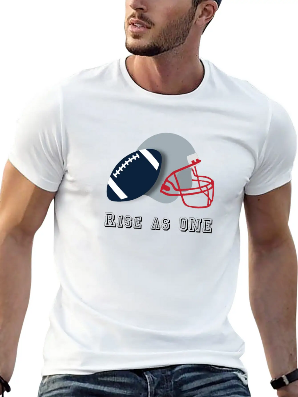 Rise As ONE Sport Training Football Unisex Short Sleeve Soft Cotton T-Shirt – Casual Everyday Wear