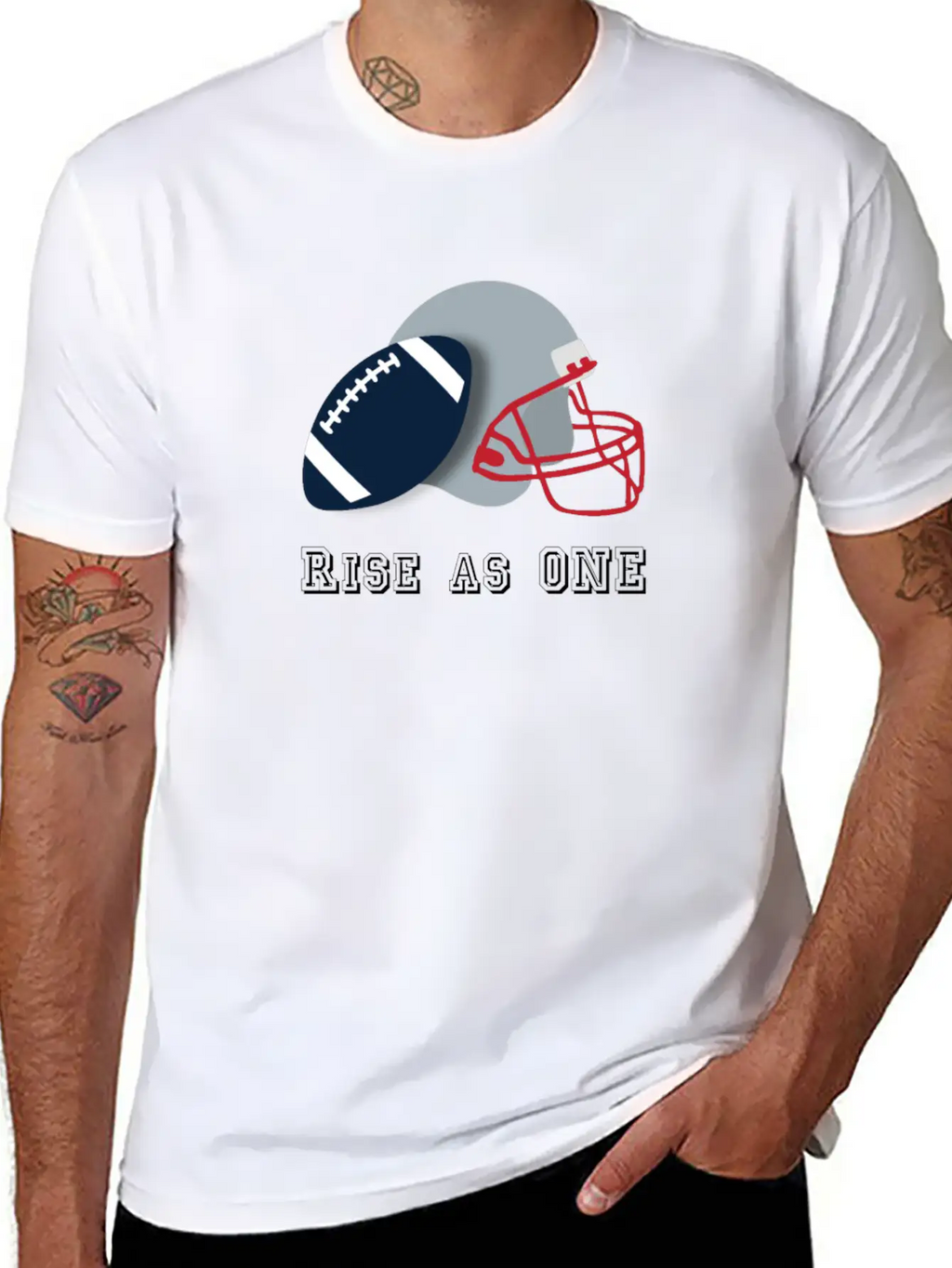 Rise As ONE Sport Training Football Unisex Short Sleeve Soft Cotton T-Shirt – Casual Everyday Wear