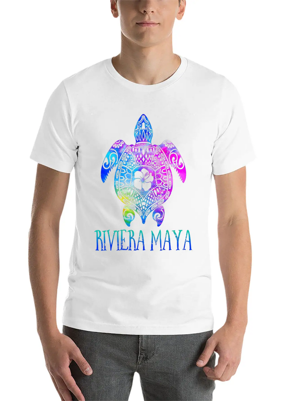 Riviera Maya Meico Tie Dye Sea Turtle Vacation Stylish Everyday T-Shirt – Unisex Basic Cotton Tee