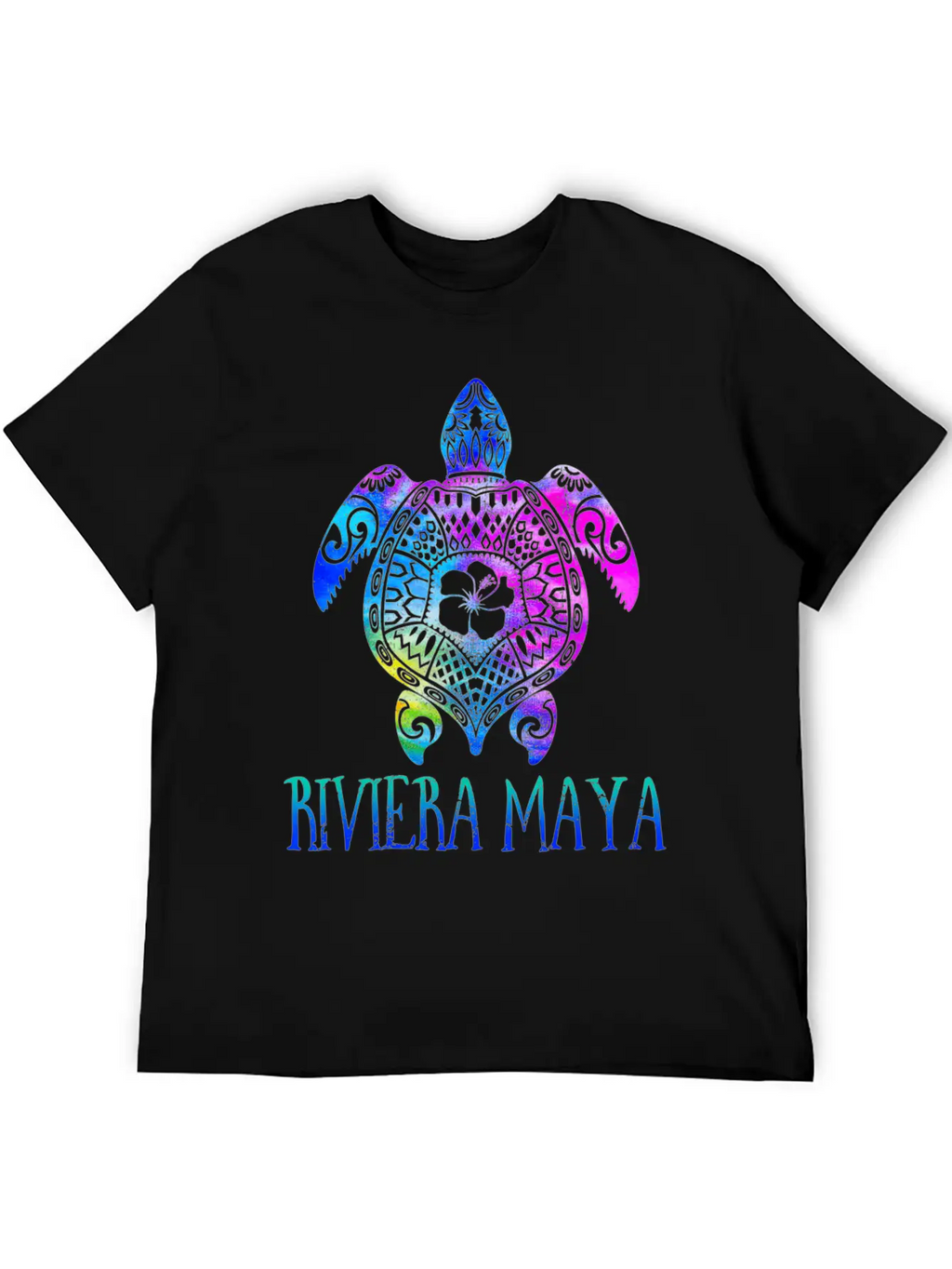 Riviera Maya Meico Tie Dye Sea Turtle Vacation Stylish Everyday T-Shirt – Unisex Basic Cotton Tee