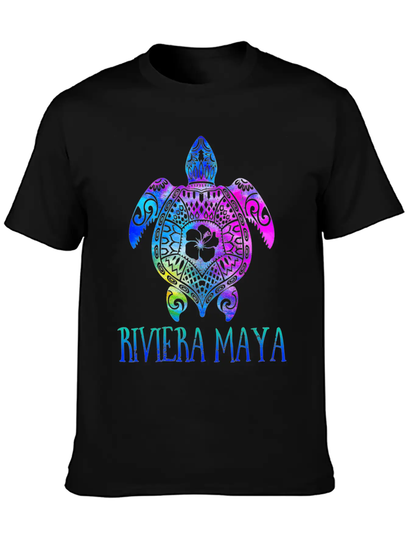 Riviera Maya Meico Tie Dye Sea Turtle Vacation Stylish Everyday T-Shirt – Unisex Basic Cotton Tee