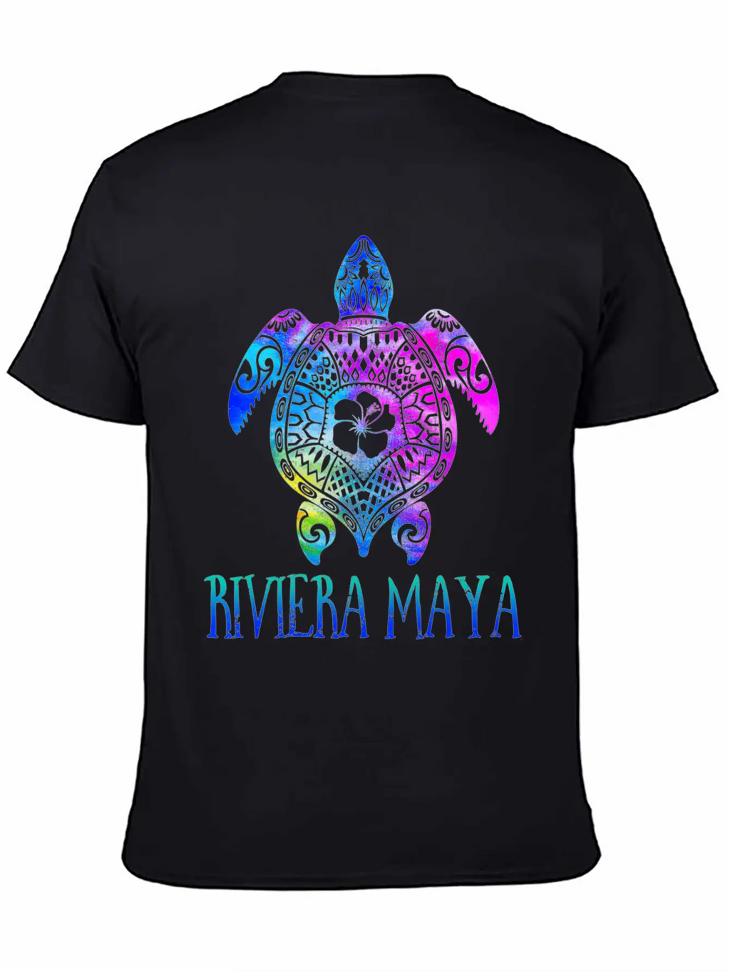 Riviera Maya Meico Tie Dye Sea Turtle Vacation Unisex Short Sleeve Soft Cotton T-Shirt – Casual Everyday Wear