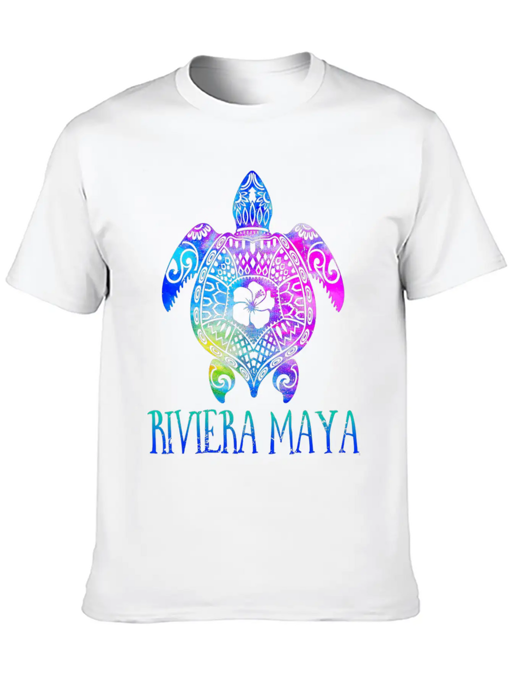Riviera Maya Meico Tie Dye Sea Turtle Vacation Unisex Short Sleeve Soft Cotton T-Shirt – Casual Everyday Wear