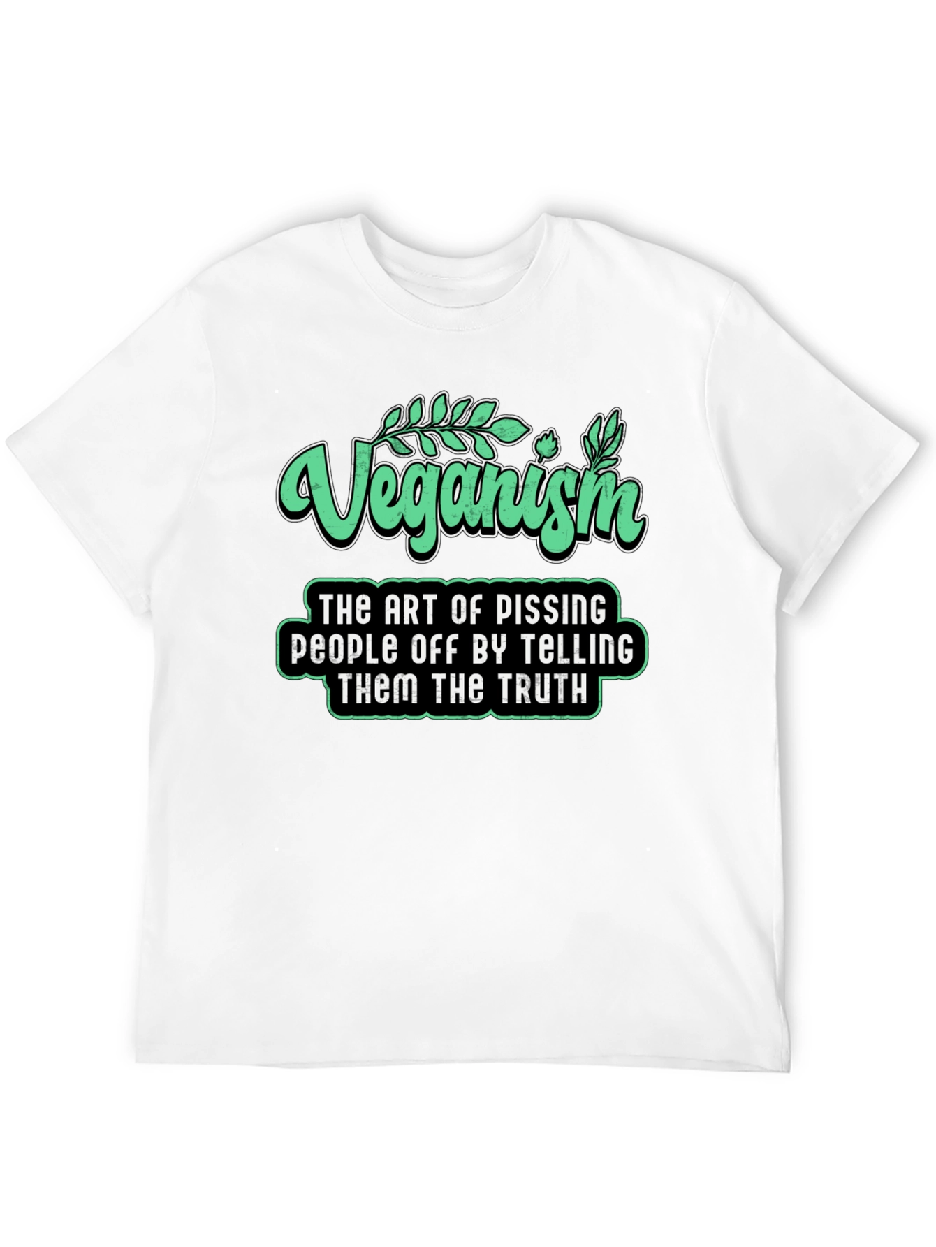 Veganism Funny Slogan T-Shirt - Black