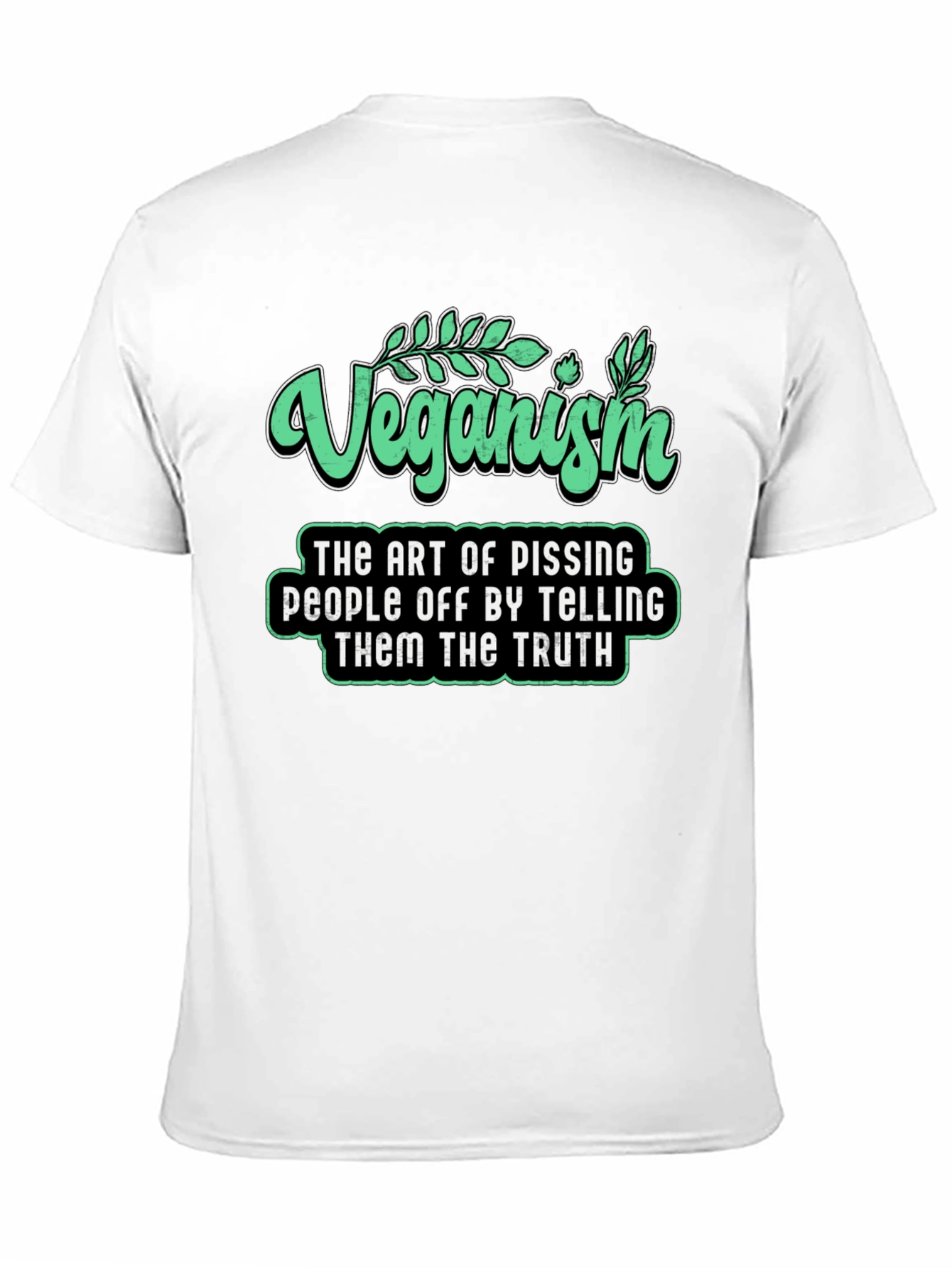 Veganism Funny Slogan T-Shirt - Black