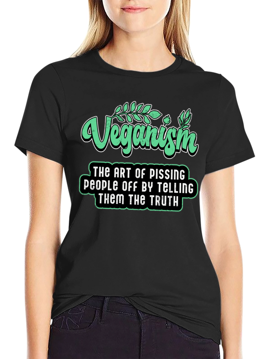 Veganism Funny Slogan T-Shirt - Black