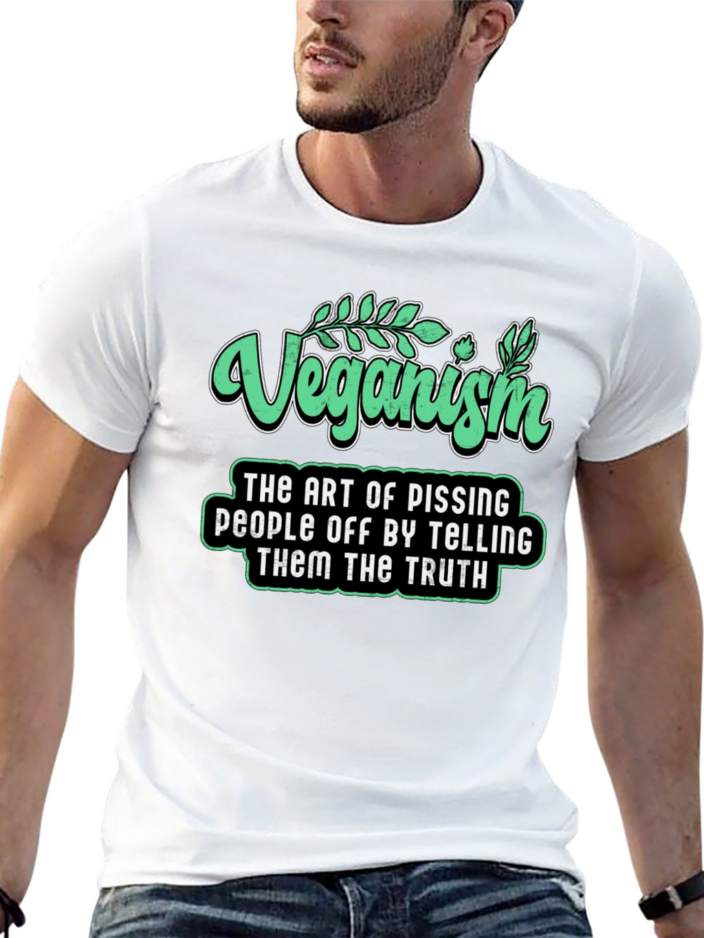 Veganism Funny Slogan T-Shirt - Black