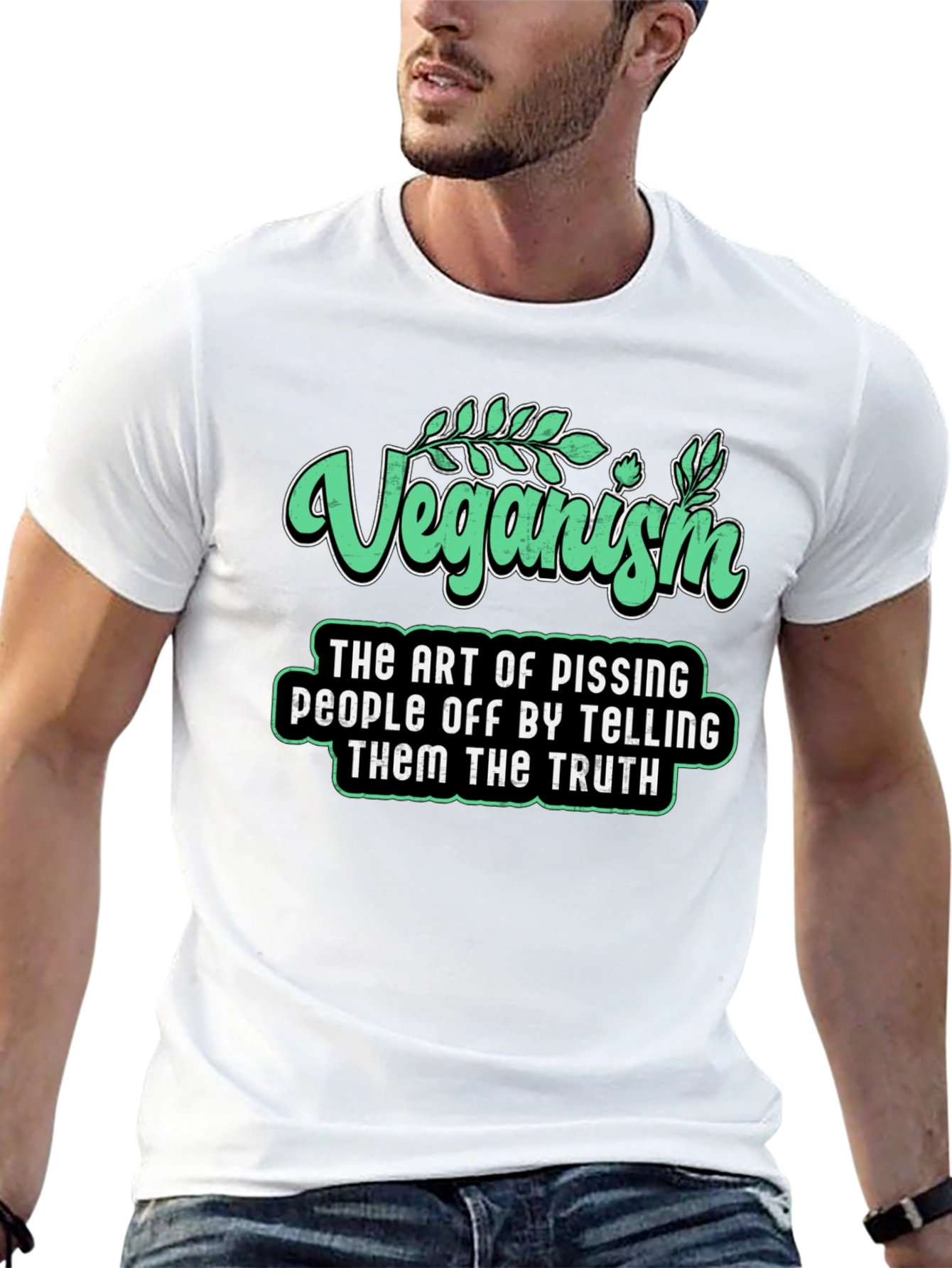 Veganism Funny Slogan T-Shirt - Black