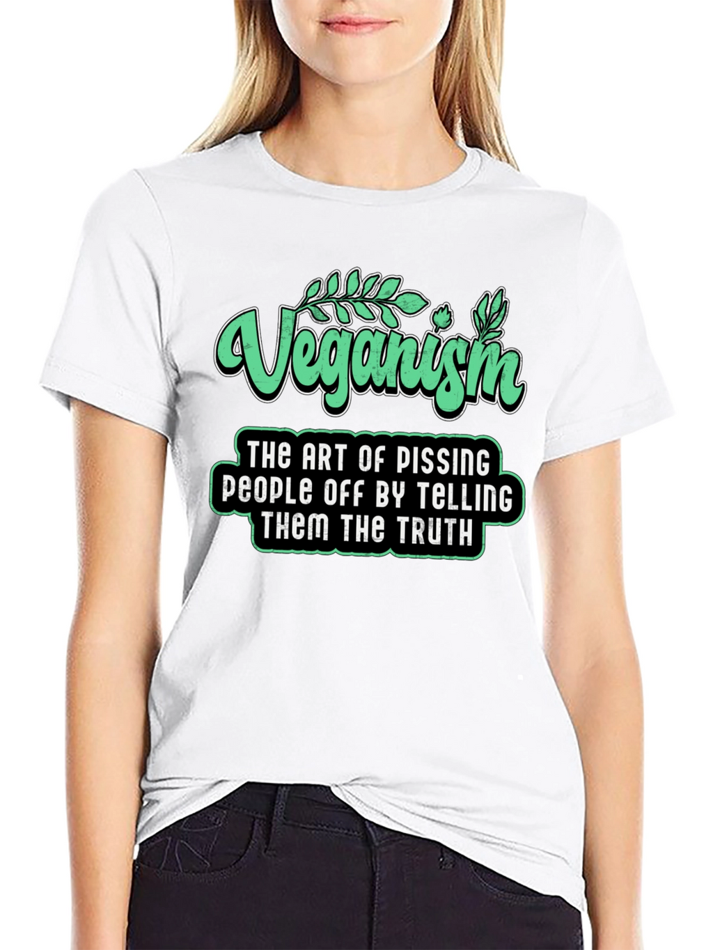 Veganism Funny Slogan T-Shirt - Black