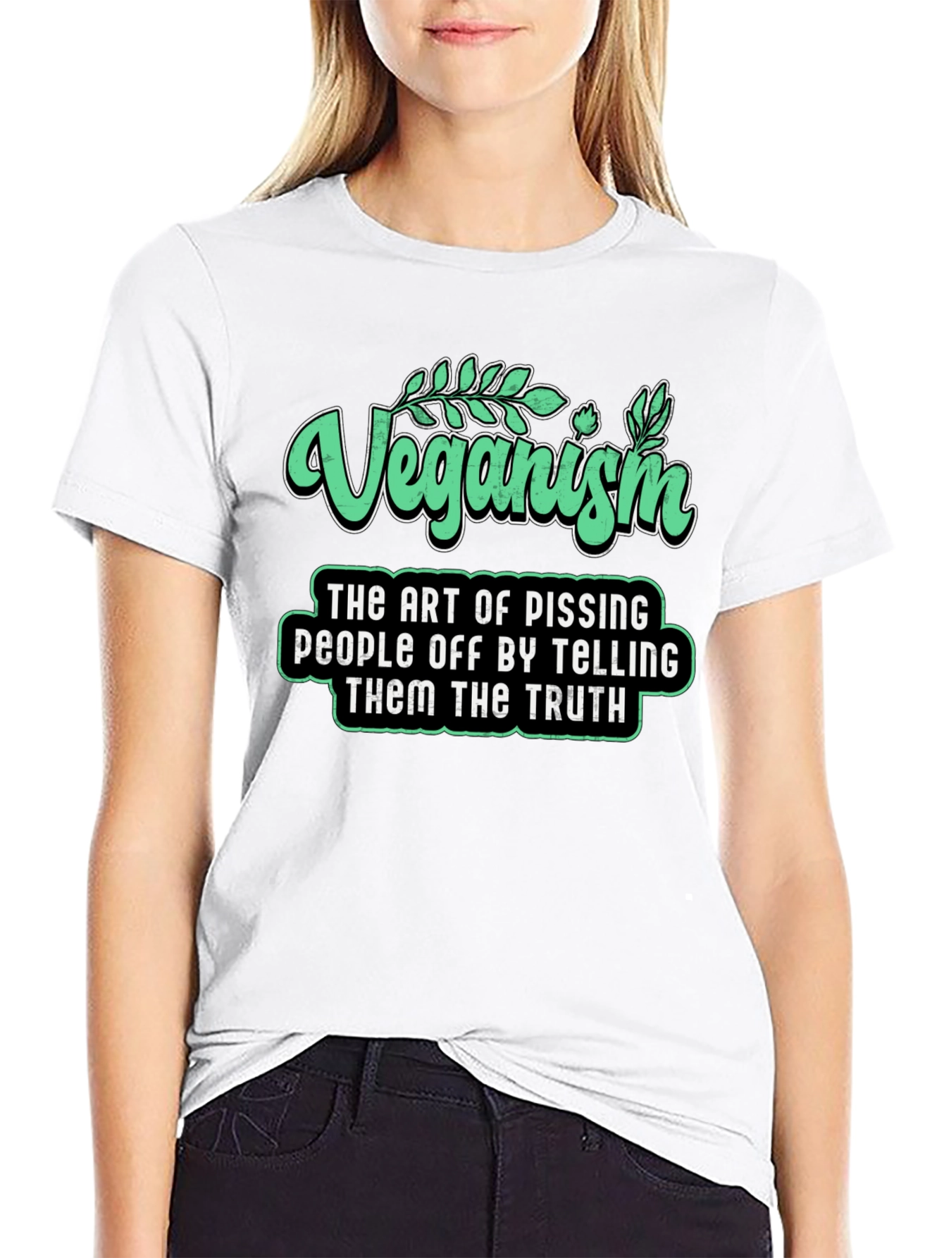 Veganism Funny Slogan T-Shirt - Black