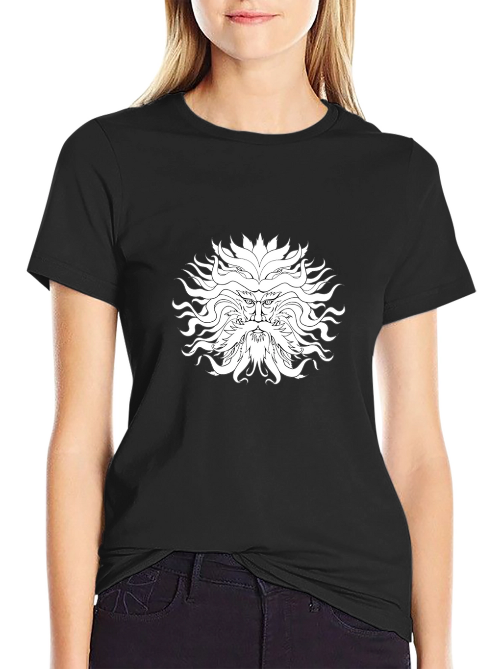Mythical Face Graphic Black T-Shirt