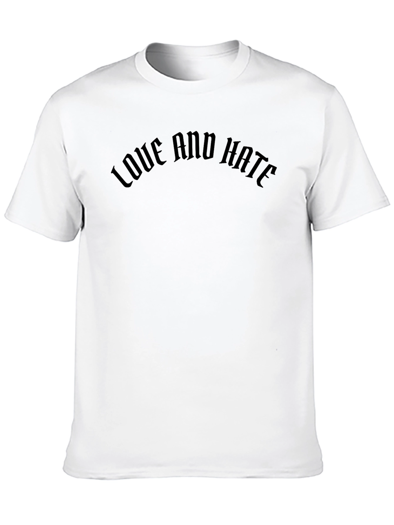 Love and Hate Graphic Tee - Black Cotton Comfort