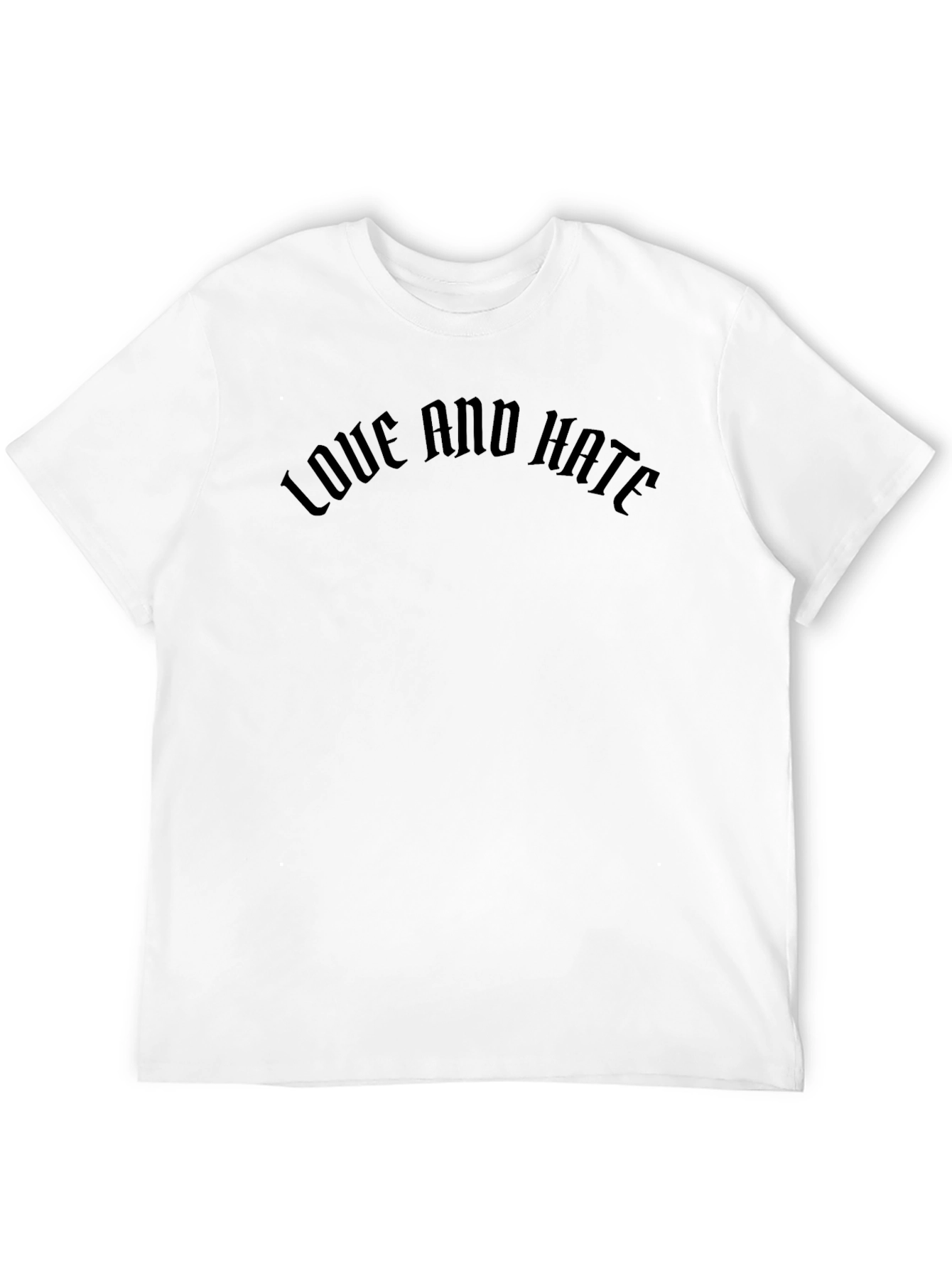 Love and Hate Graphic Tee - Black Cotton Comfort