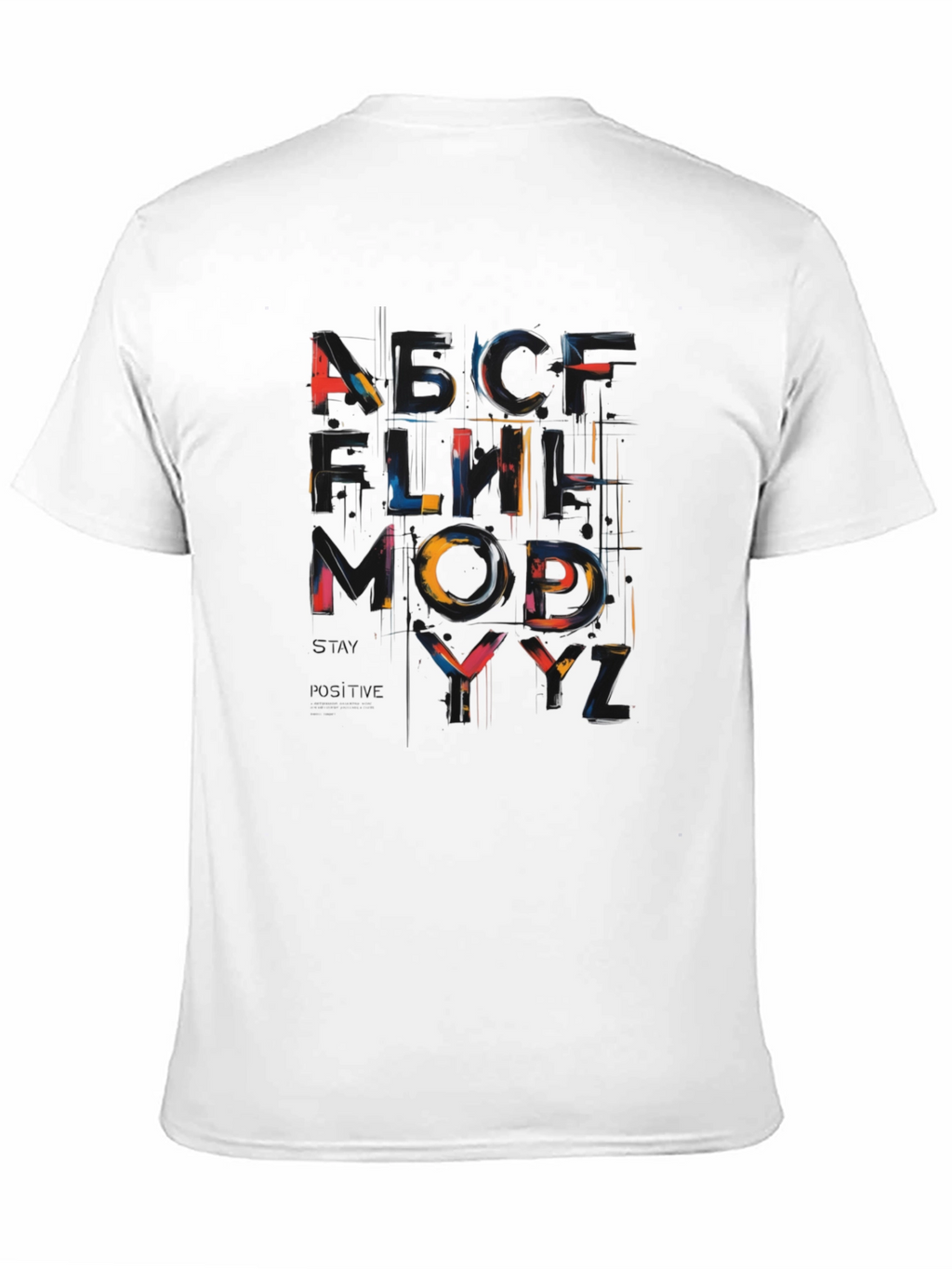 Abstract Alphabet Graphic Black T-Shirt