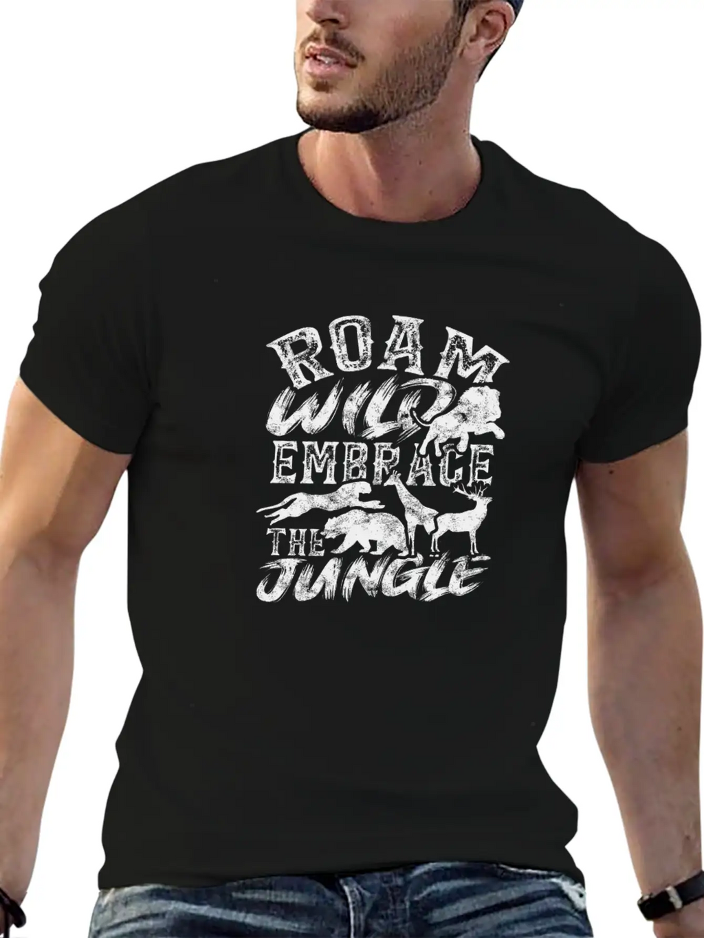 Roam Wild, Embrace The Jungle - Jungle Unisex Short Sleeve Soft Cotton T-Shirt – Casual Everyday Wear