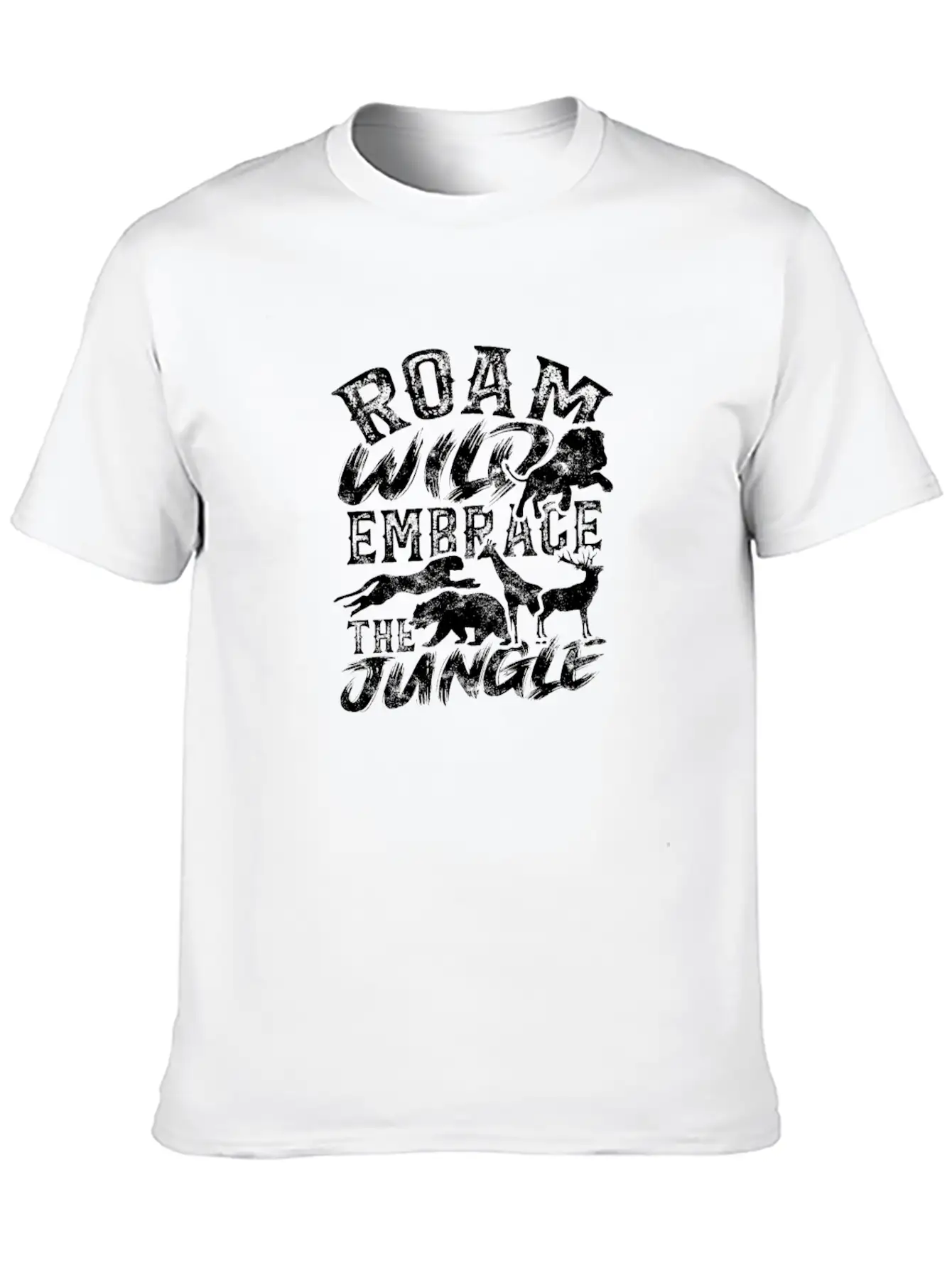 Roam Wild, Embrace The Jungle - Jungle Unisex Short Sleeve Soft Cotton T-Shirt – Casual Everyday Wear