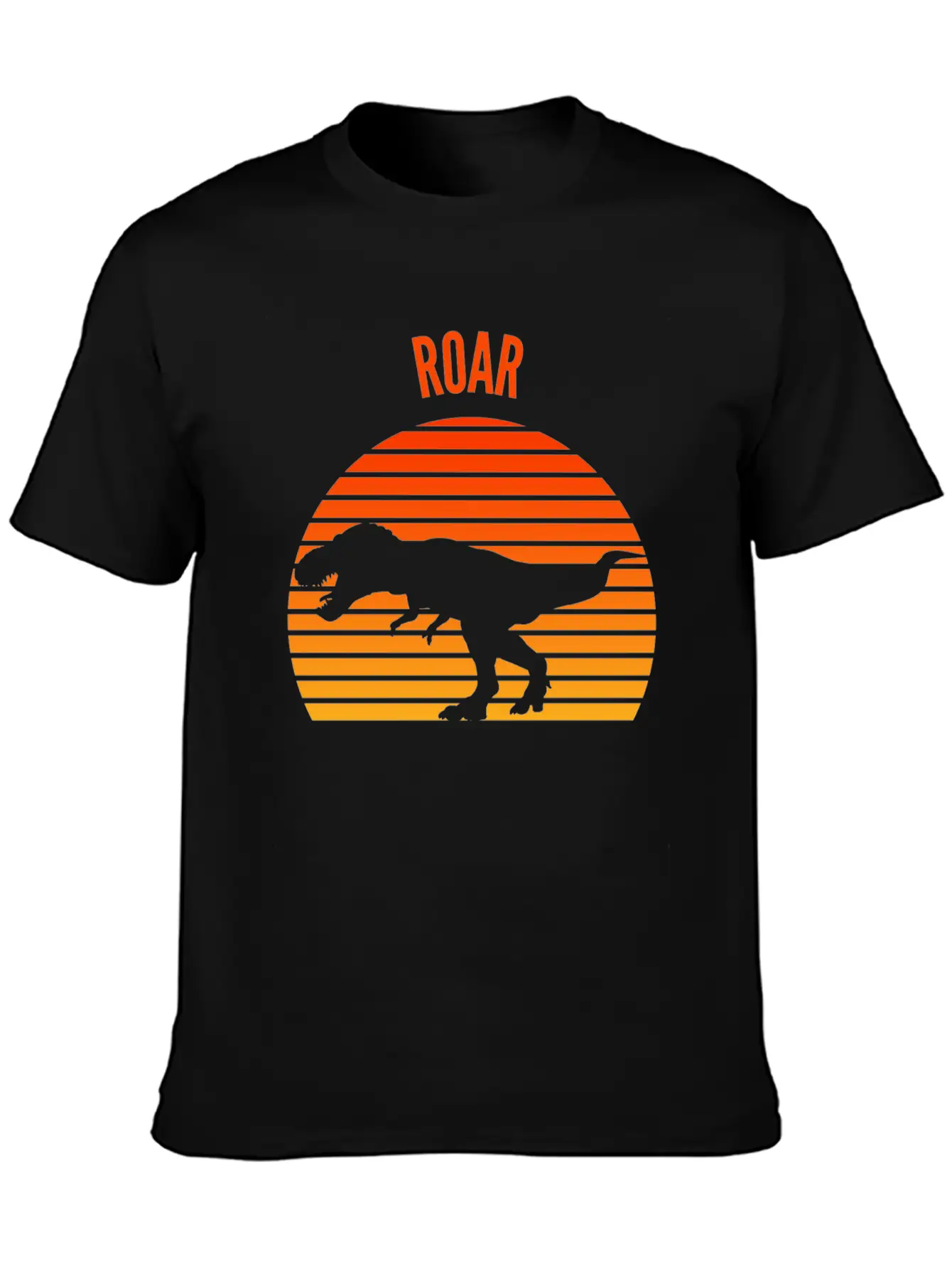 Roar Dinosaurs Vintage Sunset Design Unisex Casual T-Shirt – Clean Design For Daily Comfort