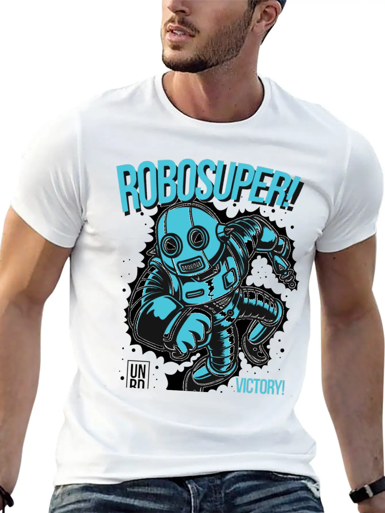 Robosuper! Victory Stylish Everyday T-Shirt – Unisex Basic Cotton Tee