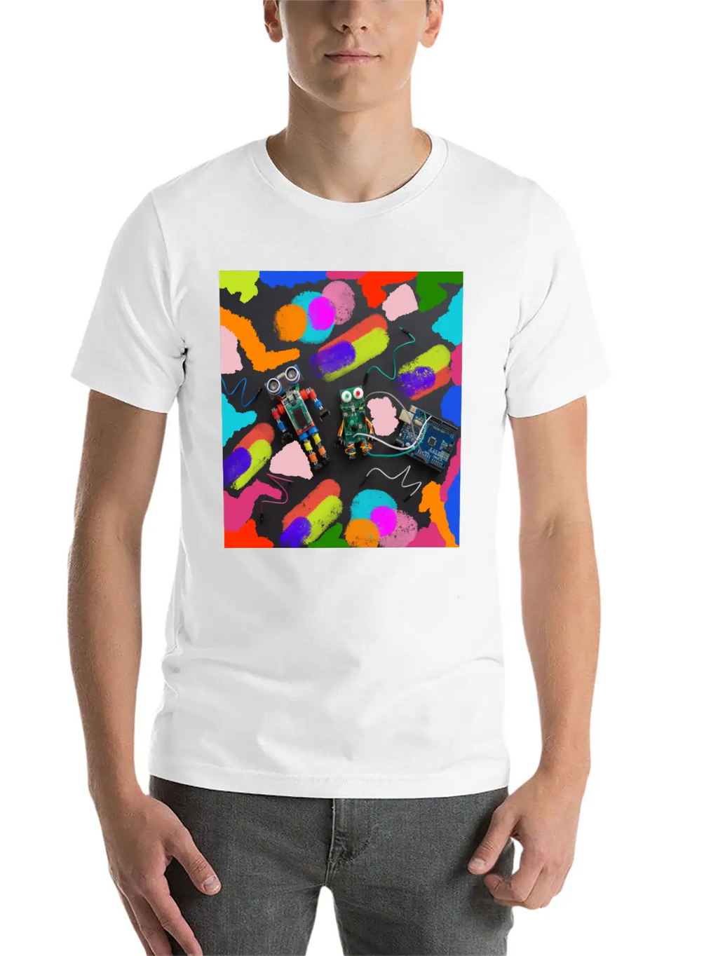 ROBOTS Unisex Short Sleeve Soft Cotton T-Shirt – Casual Everyday Wear