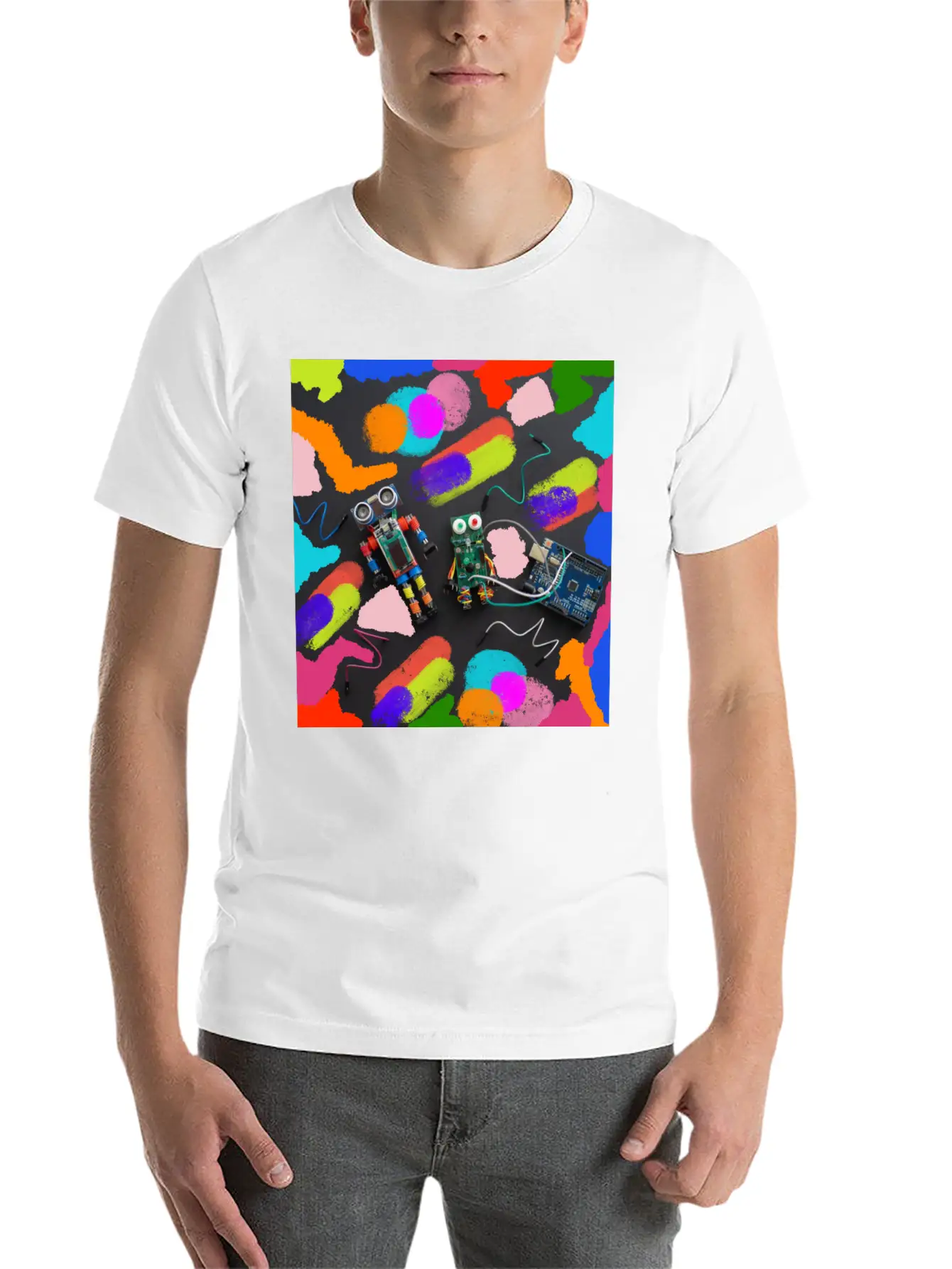 ROBOTS Unisex Short Sleeve Soft Cotton T-Shirt – Casual Everyday Wear