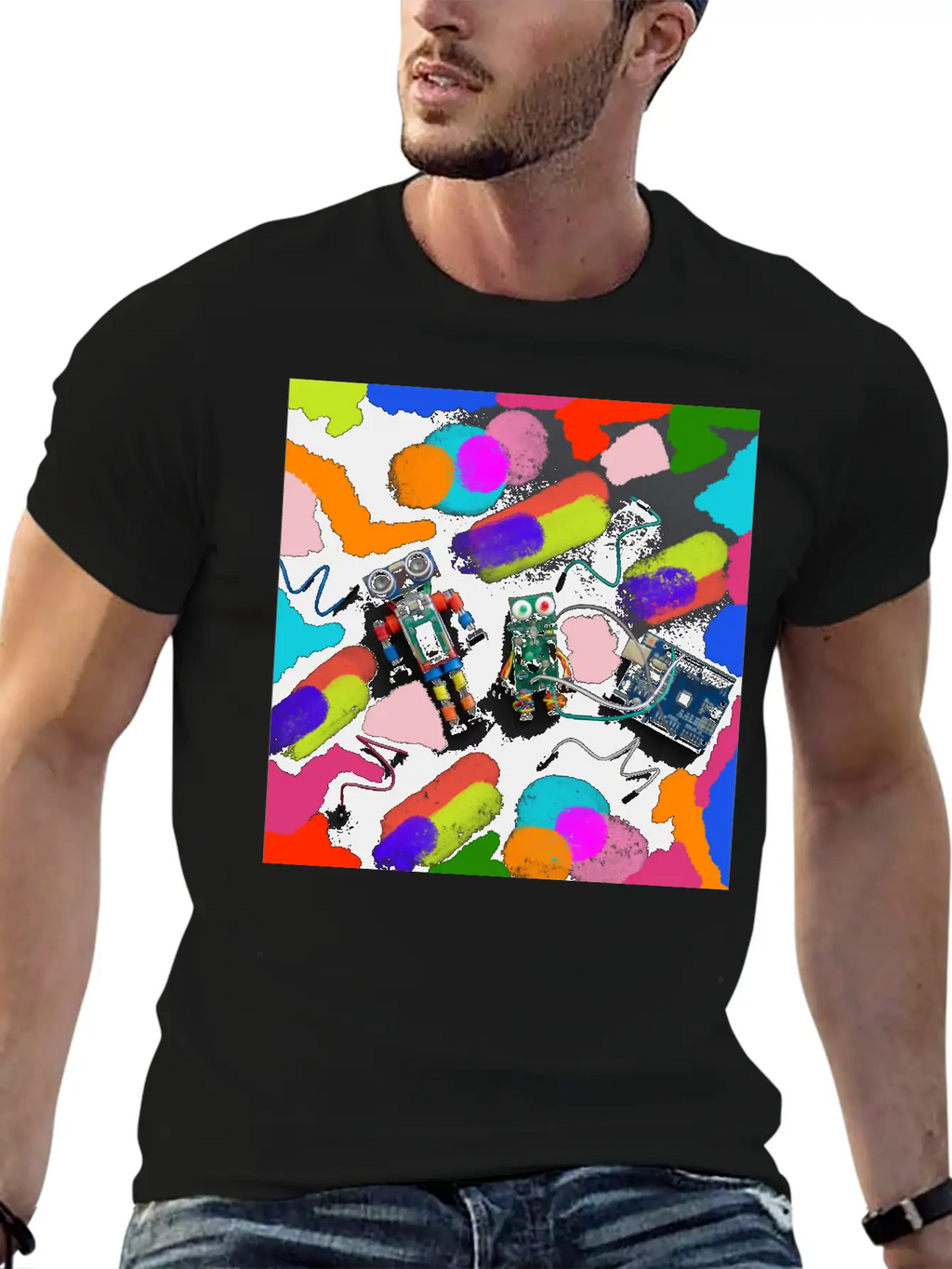 ROBOTS Unisex Short Sleeve Soft Cotton T-Shirt – Casual Everyday Wear