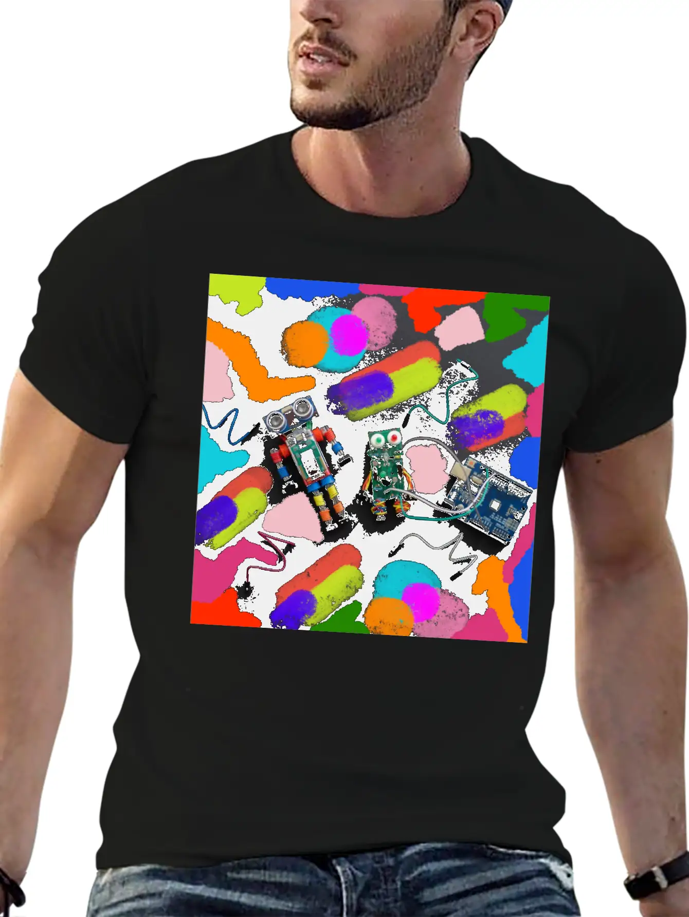 ROBOTS Unisex Short Sleeve Soft Cotton T-Shirt – Casual Everyday Wear