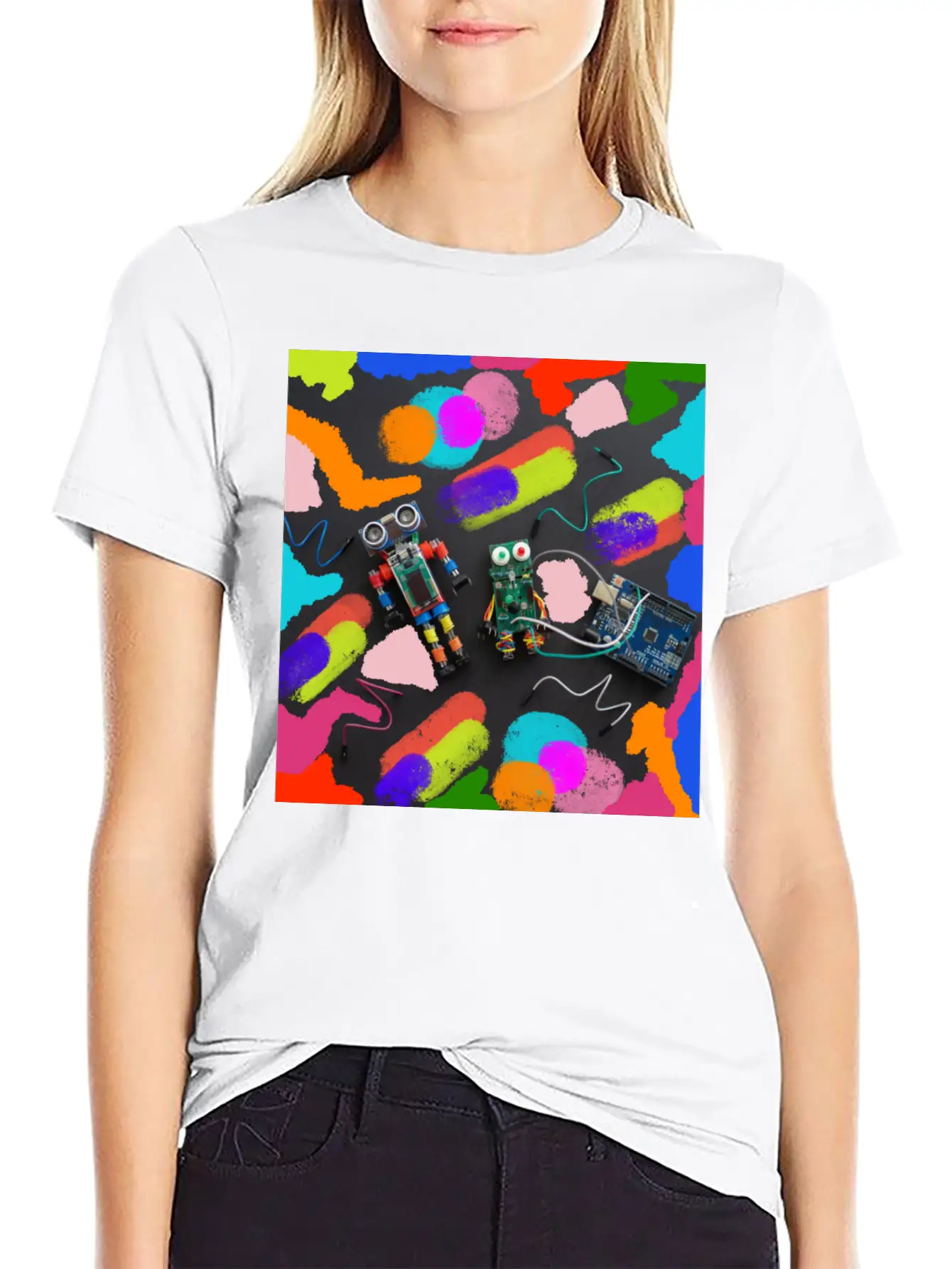 ROBOTS Unisex Short Sleeve Soft Cotton T-Shirt – Casual Everyday Wear