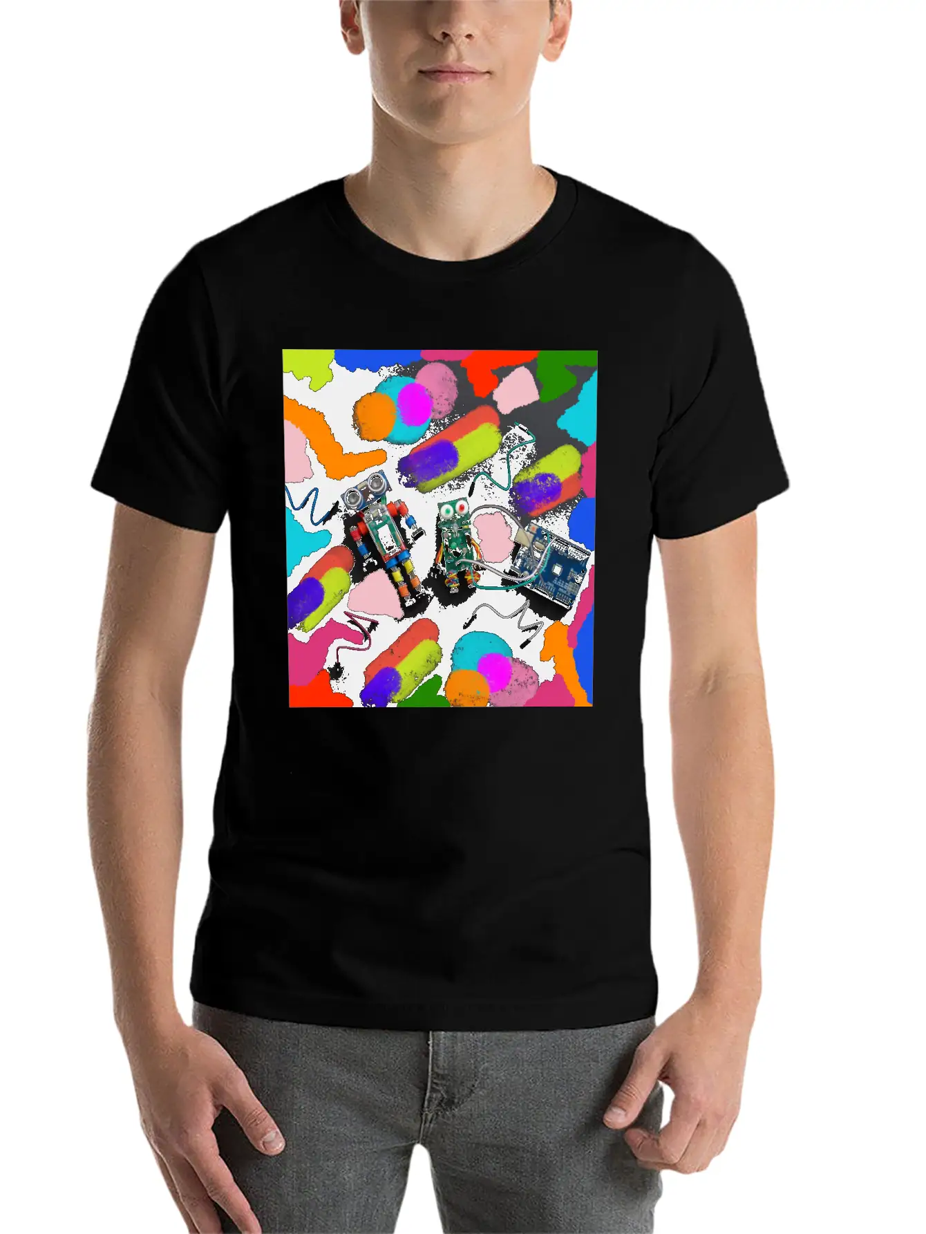 ROBOTS Unisex Short Sleeve Soft Cotton T-Shirt – Casual Everyday Wear