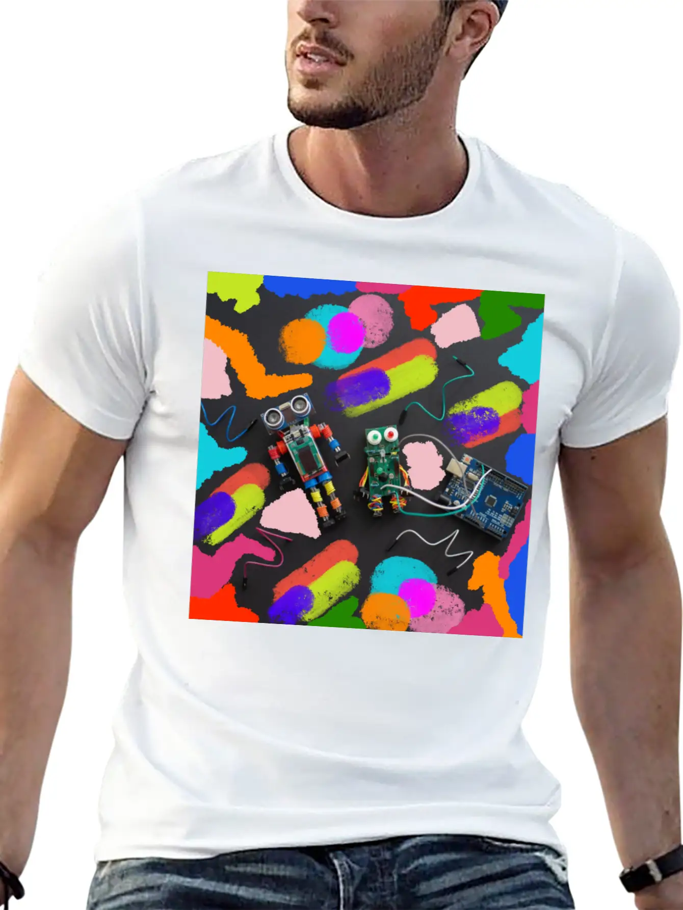 ROBOTS Unisex Short Sleeve Soft Cotton T-Shirt – Casual Everyday Wear