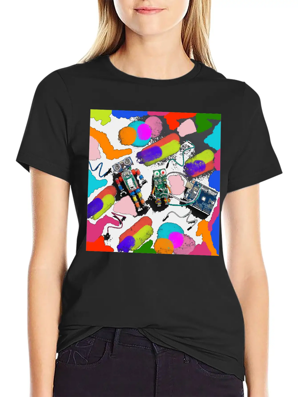 ROBOTS Unisex Short Sleeve Soft Cotton T-Shirt – Casual Everyday Wear