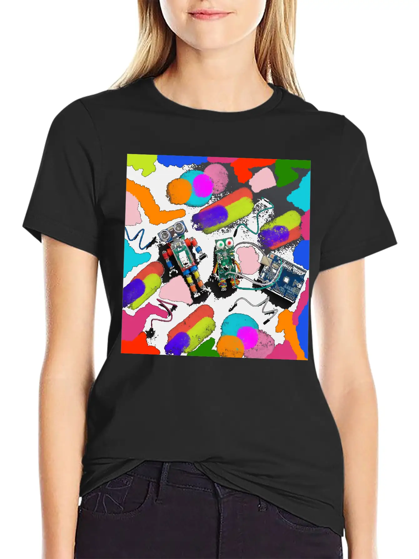 ROBOTS Unisex Short Sleeve Soft Cotton T-Shirt – Casual Everyday Wear