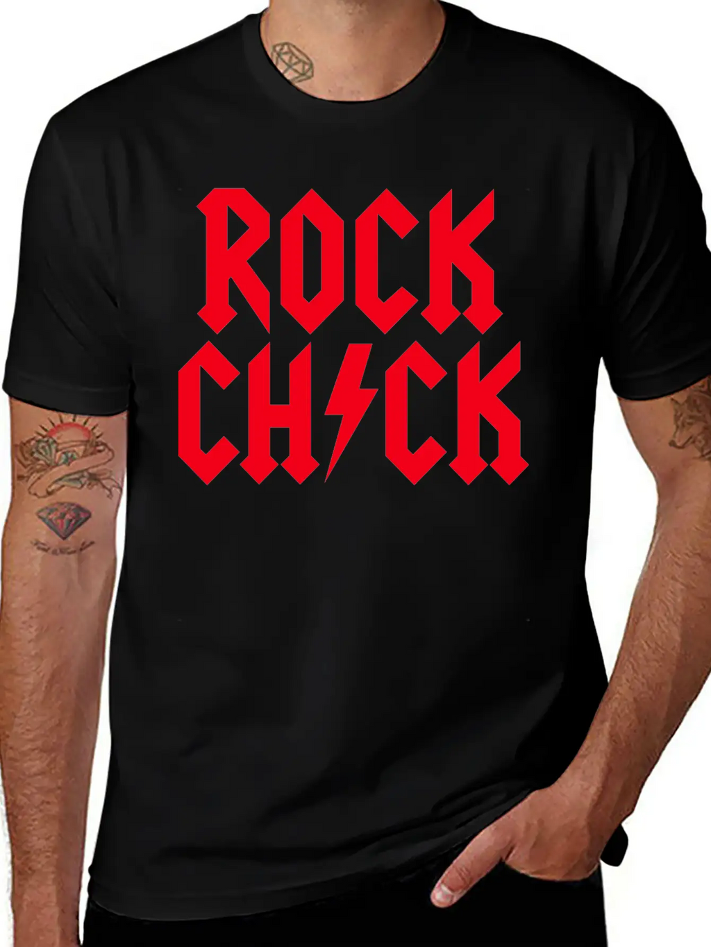 Rock Chick Hard Rock Rock Music Heavy Metal Girl Essential Cotton Tee For Daily Outfits – Unisex Style