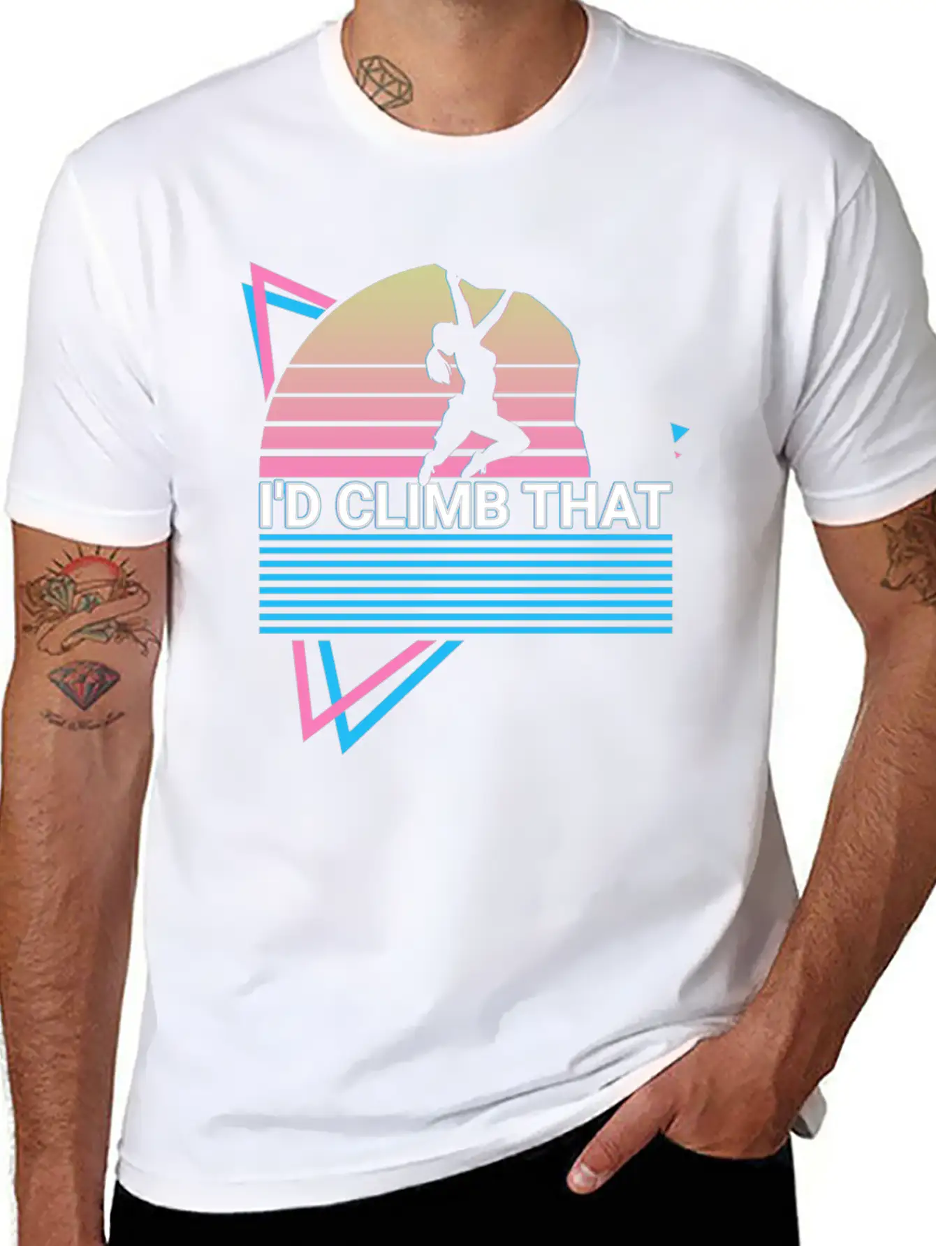 Rock Climbing Rock Climber Retro Stylish Everyday T-Shirt – Unisex Basic Cotton Tee