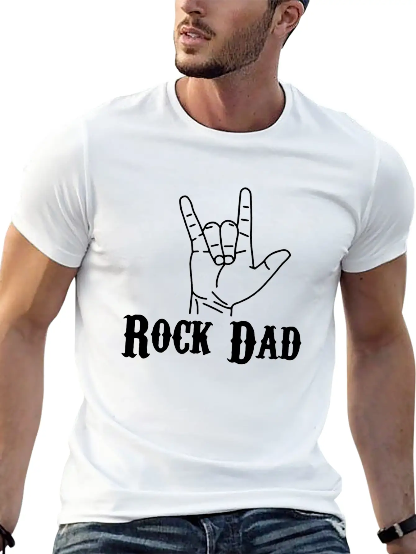 Rock Dad Essential Cotton Tee For Daily Outfits – Unisex Style