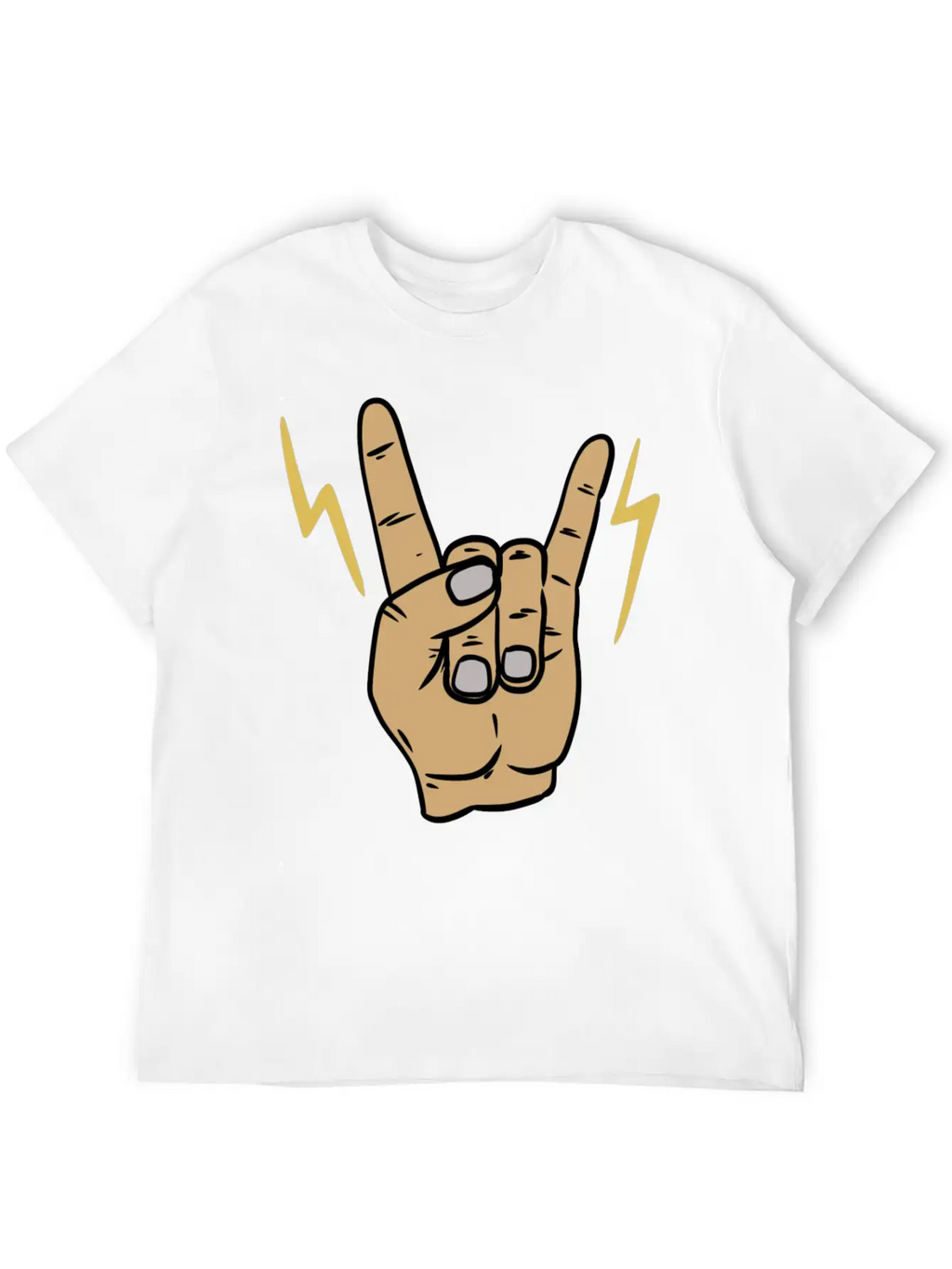 Rock Metal Hand Symbol Casual Graphic T-Shirt – Simple And Comfortable Daily Wear