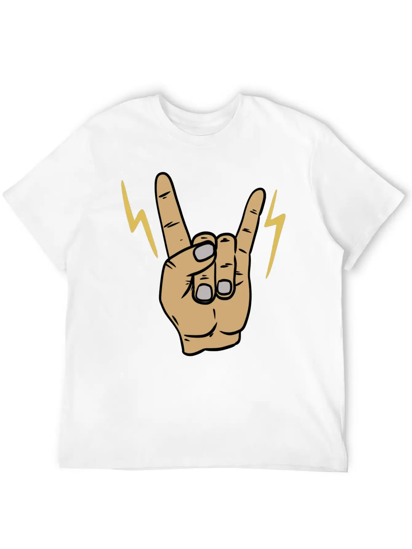 Rock Metal Hand Symbol Casual Graphic T-Shirt – Simple And Comfortable Daily Wear