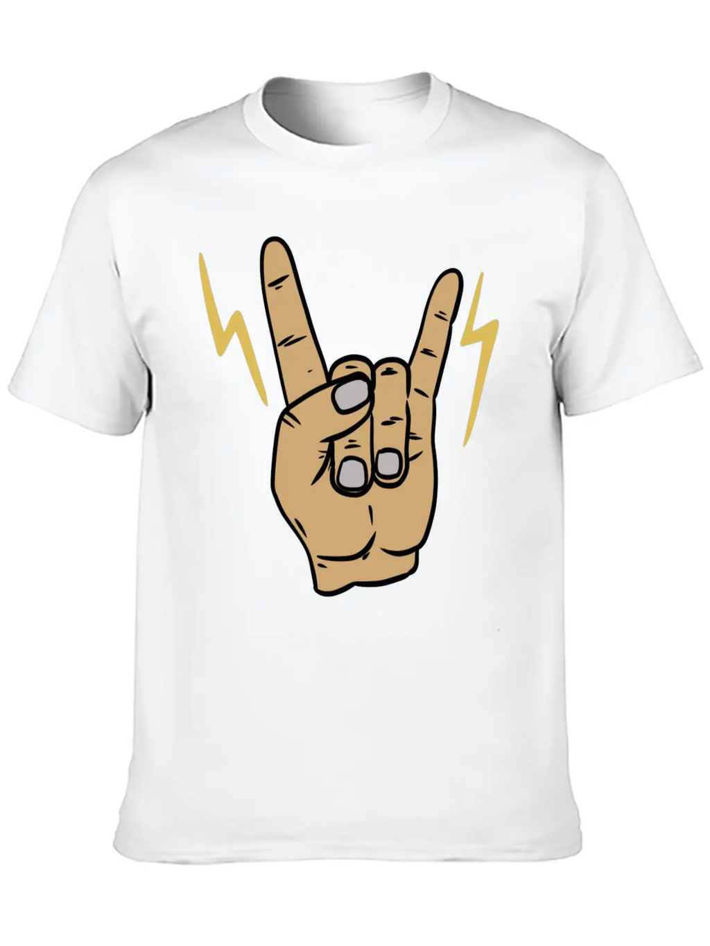 Rock Metal Hand Symbol Casual Graphic T-Shirt – Simple And Comfortable Daily Wear