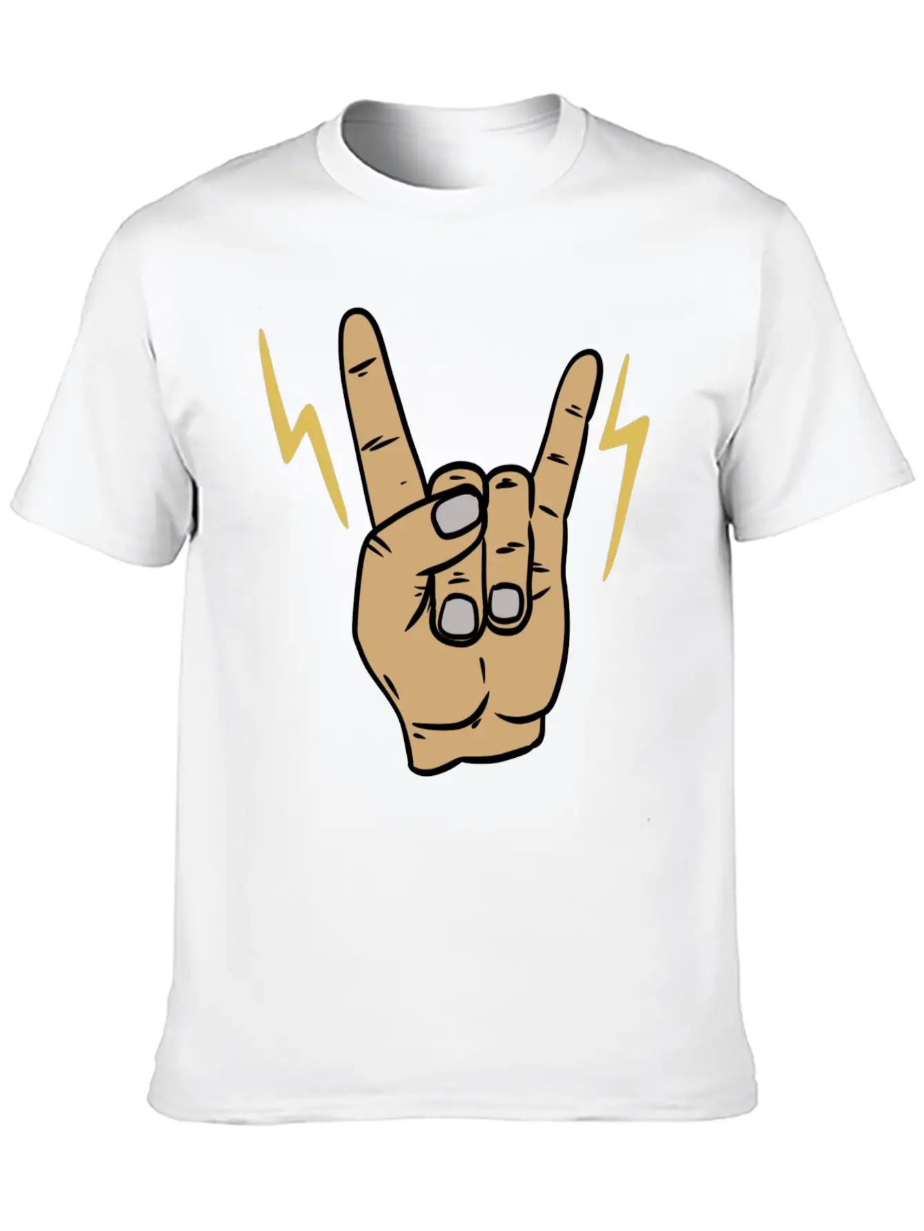 Rock Metal Hand Symbol Casual Graphic T-Shirt – Simple And Comfortable Daily Wear