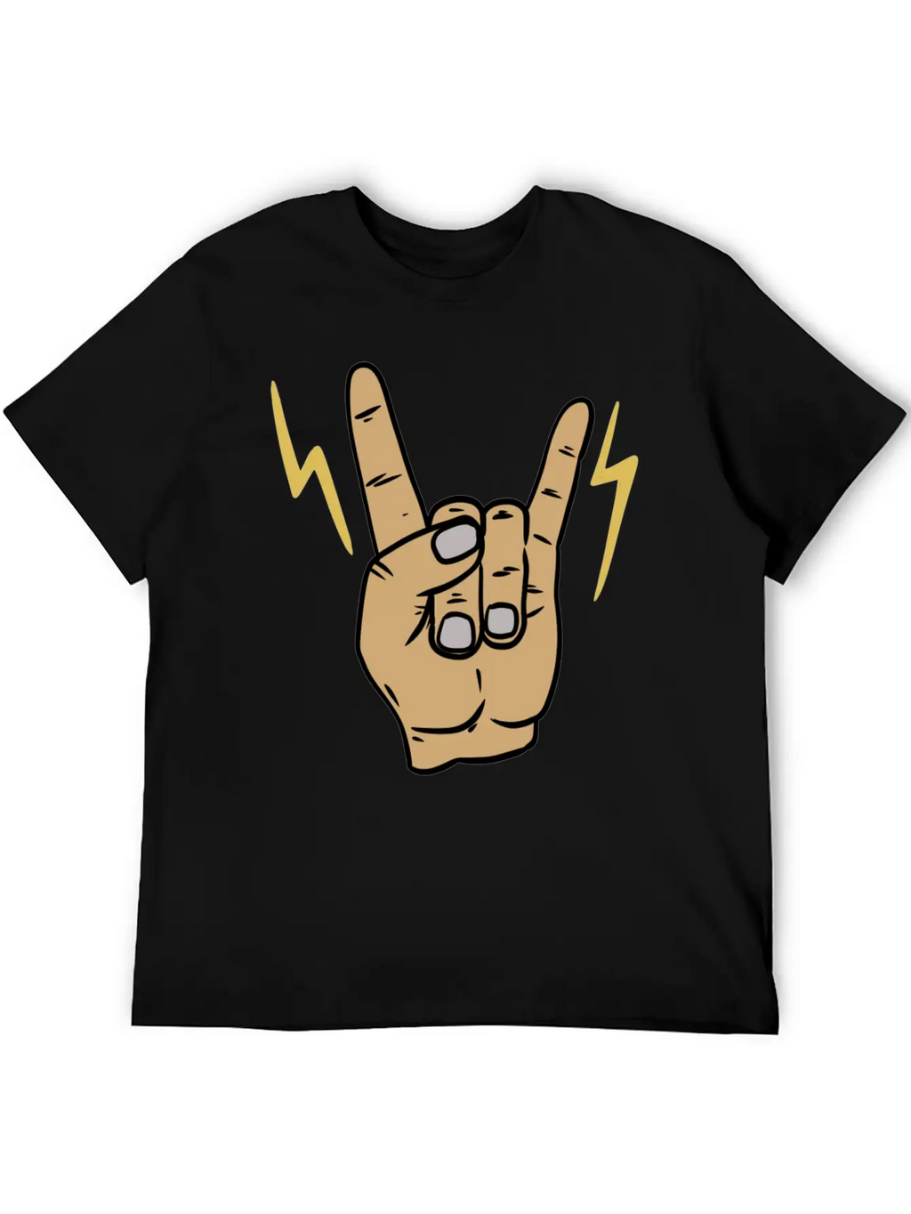Rock Metal Hand Symbol Casual Graphic T-Shirt – Simple And Comfortable Daily Wear